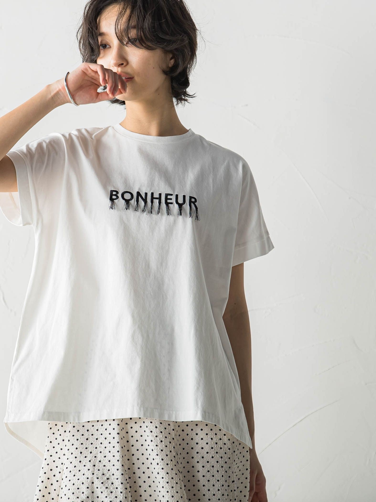 フリンジロゴTシャツ≪洗濯機で洗える≫