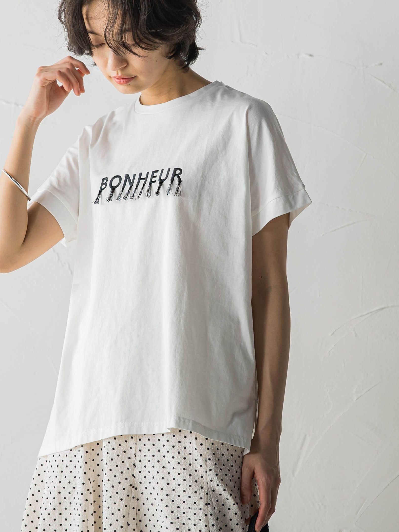 フリンジロゴTシャツ≪洗濯機で洗える≫