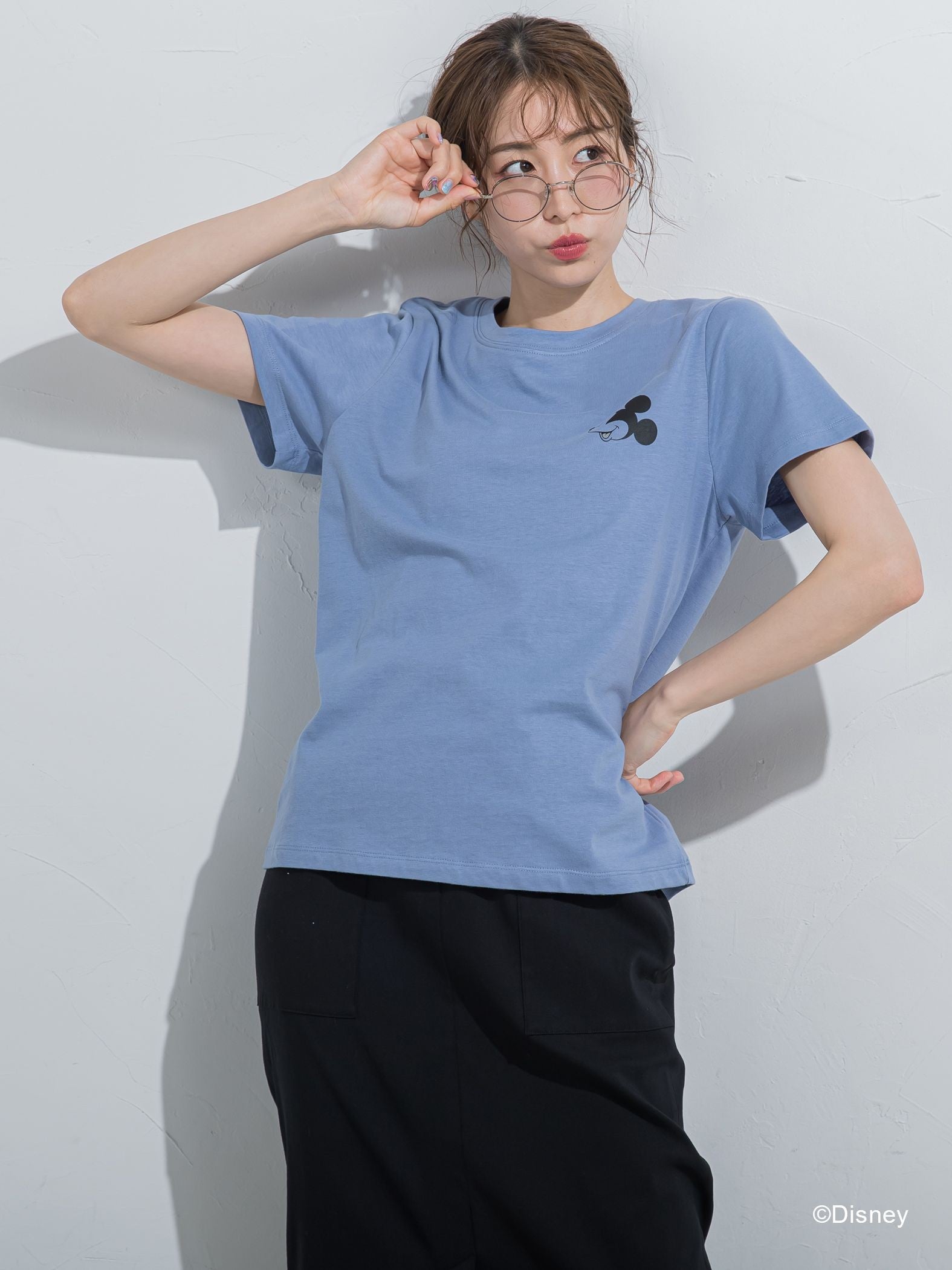 【DISNEY/ディズニー ミッキーマウス】MICKEYコンパクトサイズTシャツ《洗濯機で洗える》