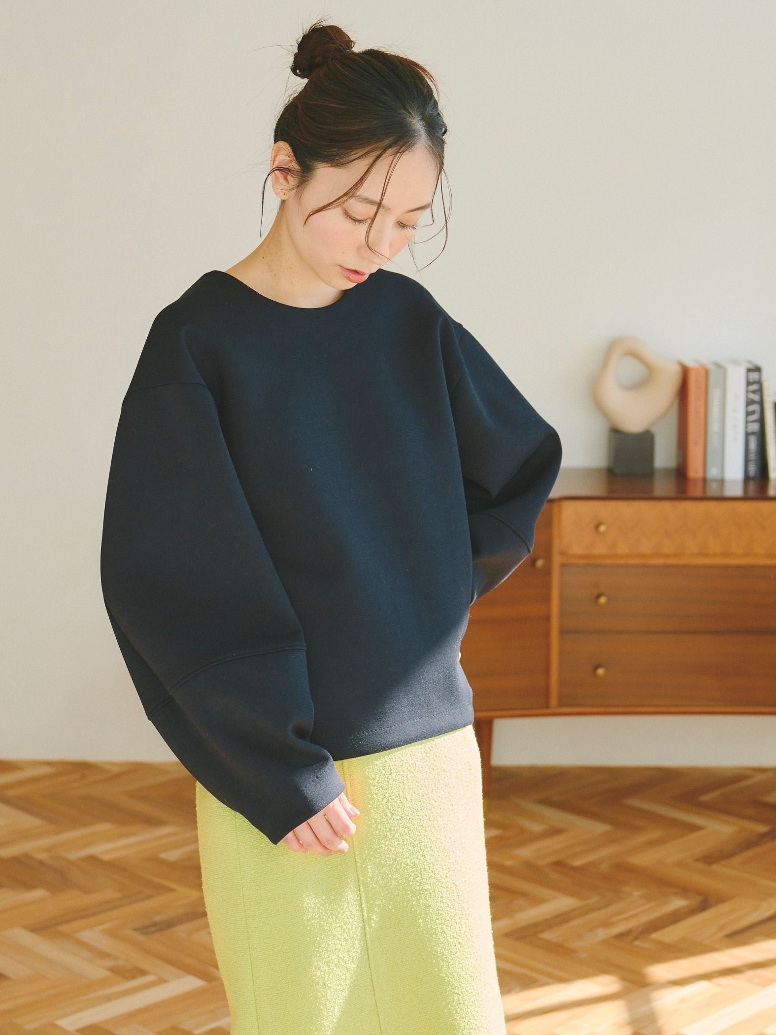 袖ボリュームダンボールカットソー《手洗い可能》