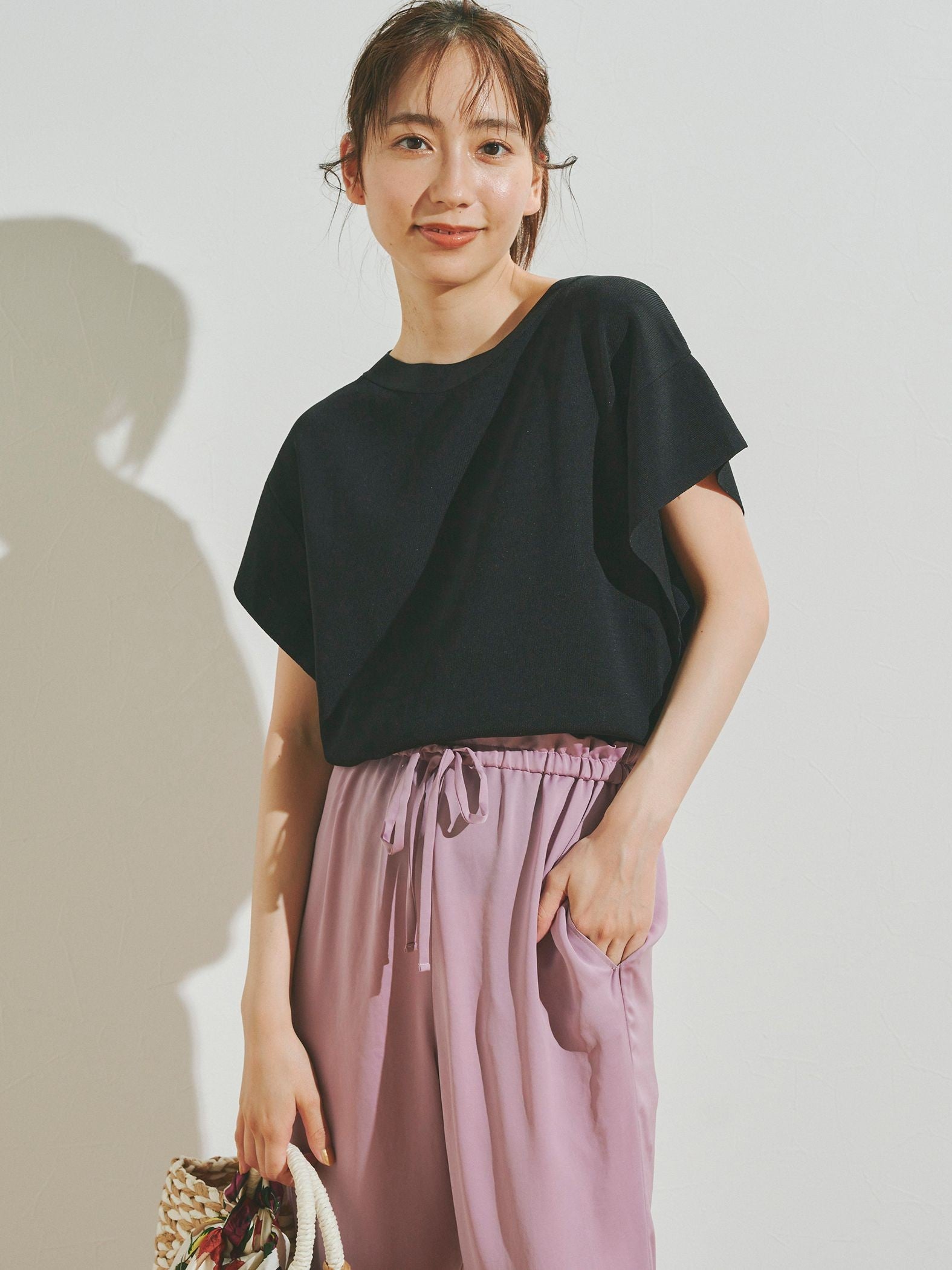 フレンチスリーブTシャツニット≪手洗い可能≫