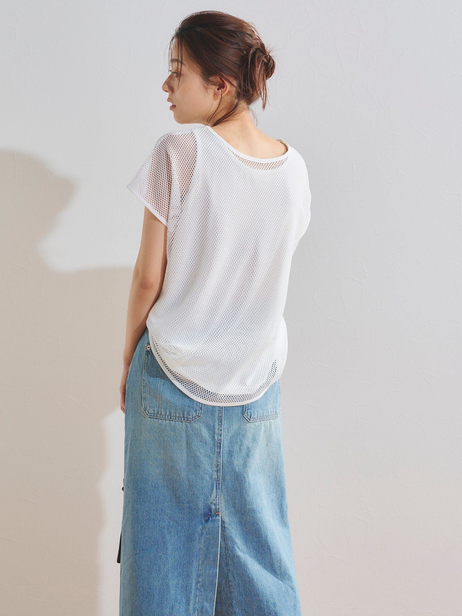 メッシュレイヤードプルオーバー≪洗濯機で洗える≫