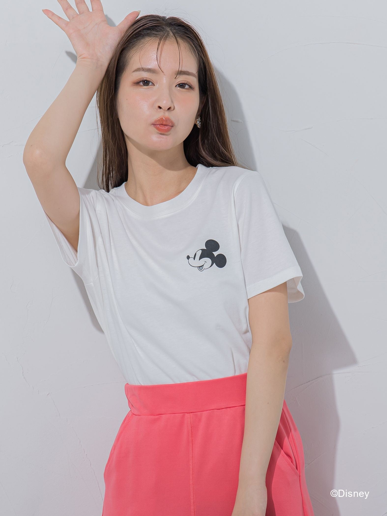 【DISNEY/ディズニー ミッキーマウス】MICKEYコンパクトサイズTシャツ《洗濯機で洗える》