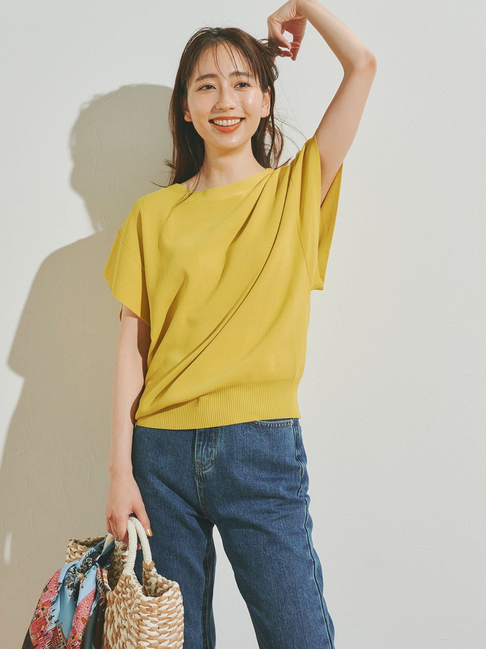 フレンチスリーブTシャツニット≪手洗い可能≫
