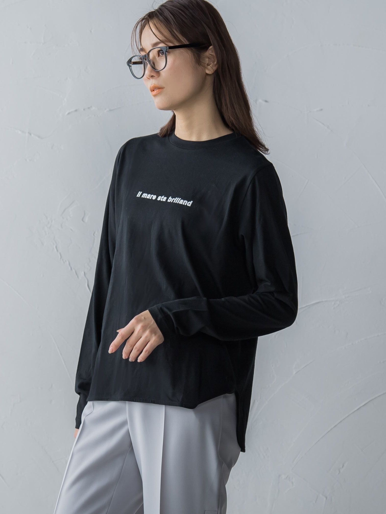 ロゴプリントロングTシャツ≪洗濯機で洗える≫