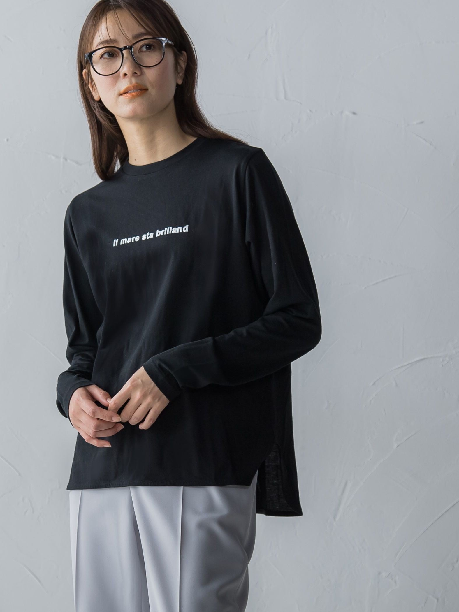 ロゴプリントロングTシャツ≪洗濯機で洗える≫