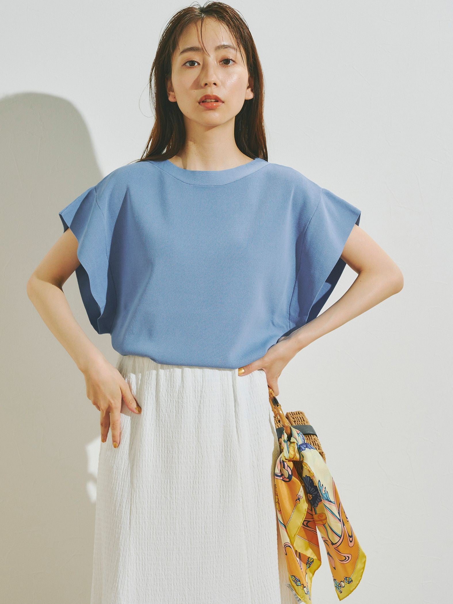 フレンチスリーブTシャツニット≪手洗い可能≫