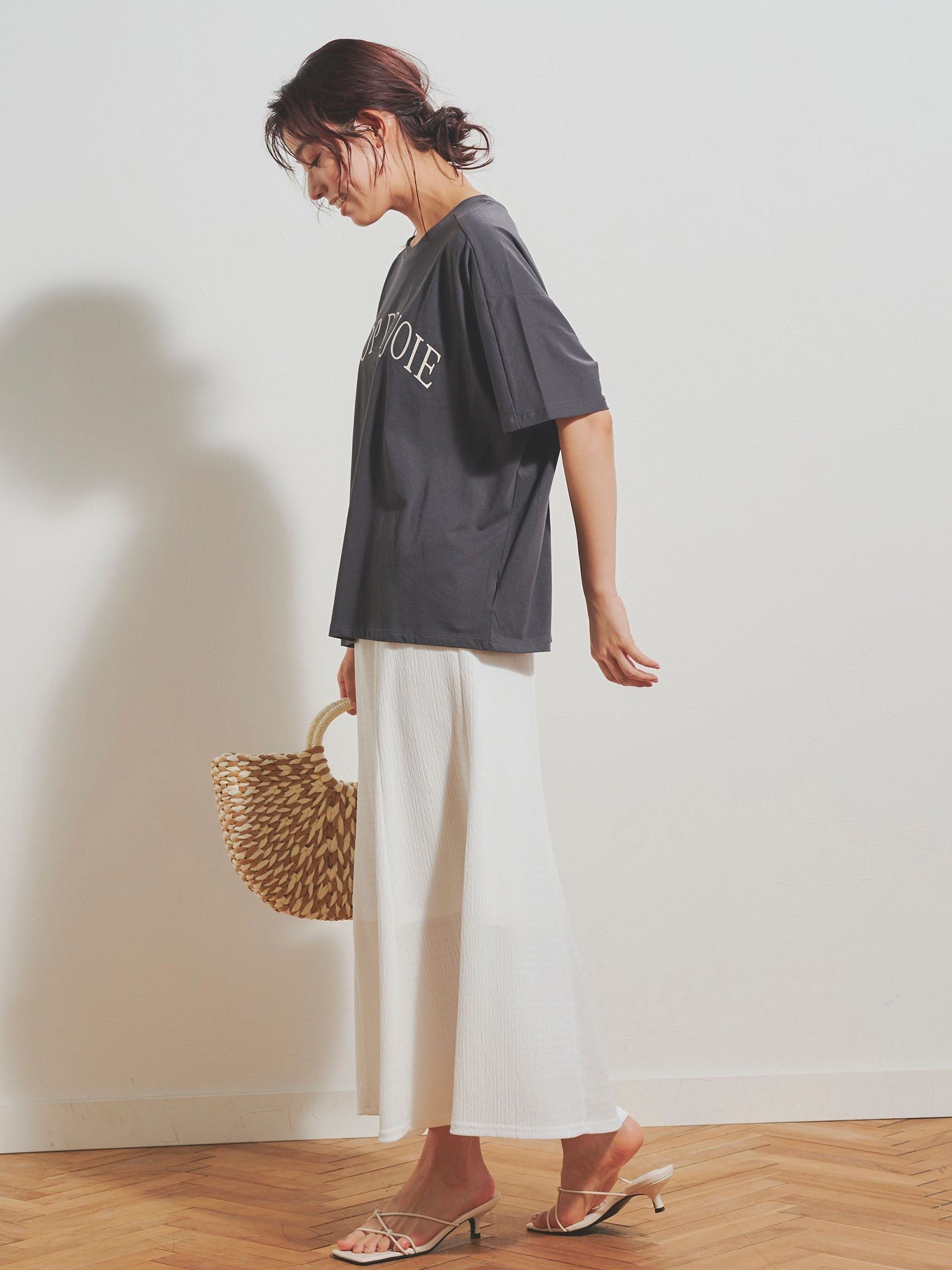 グログランラインロゴTシャツ≪手洗い可能≫