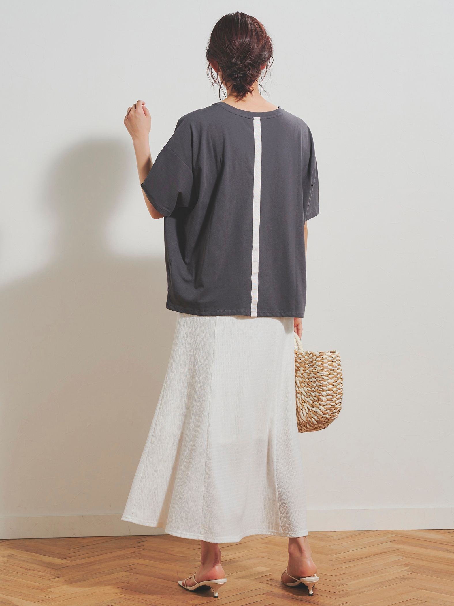 グログランラインロゴTシャツ≪手洗い可能≫