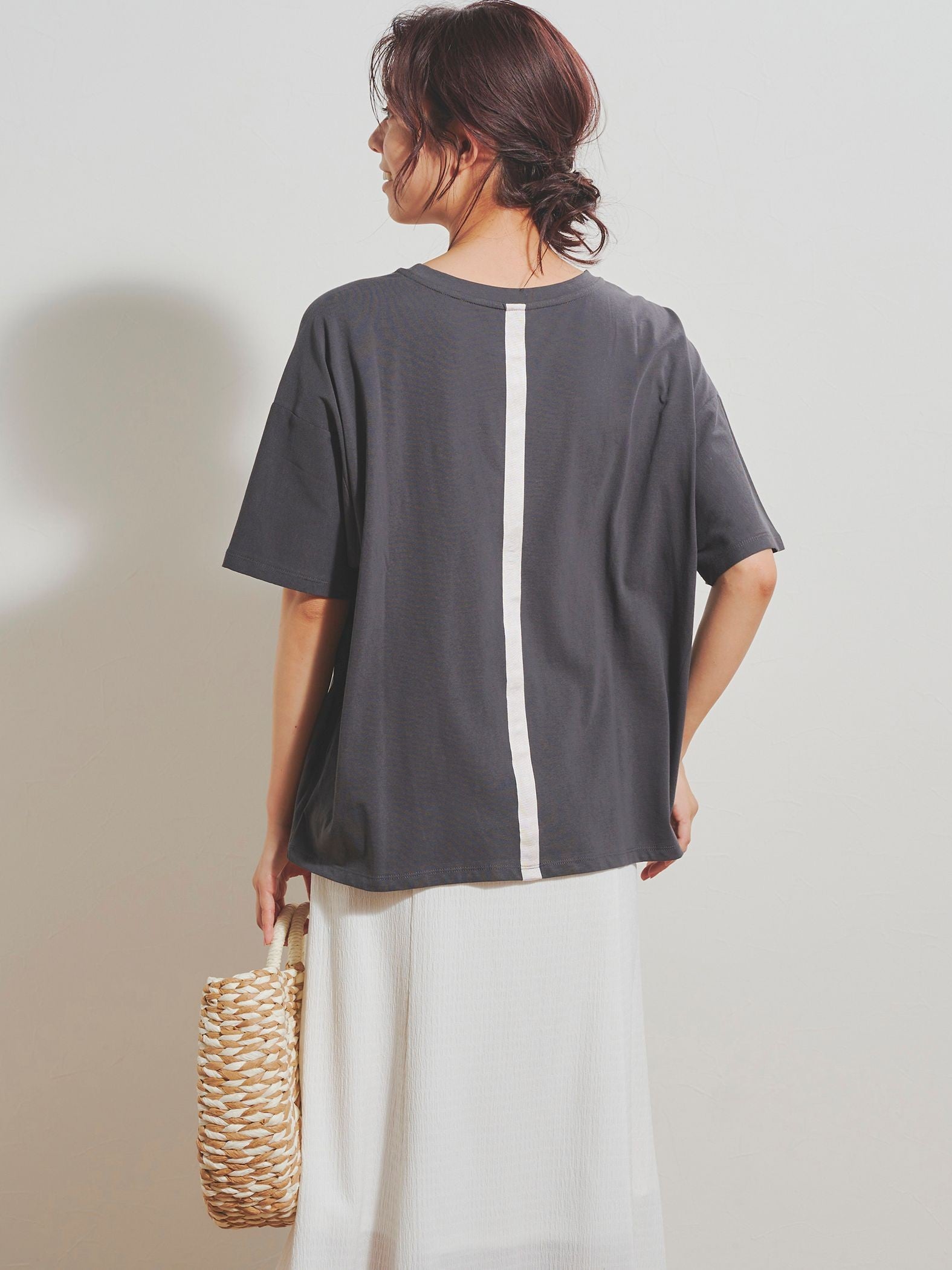 グログランラインロゴTシャツ≪手洗い可能≫