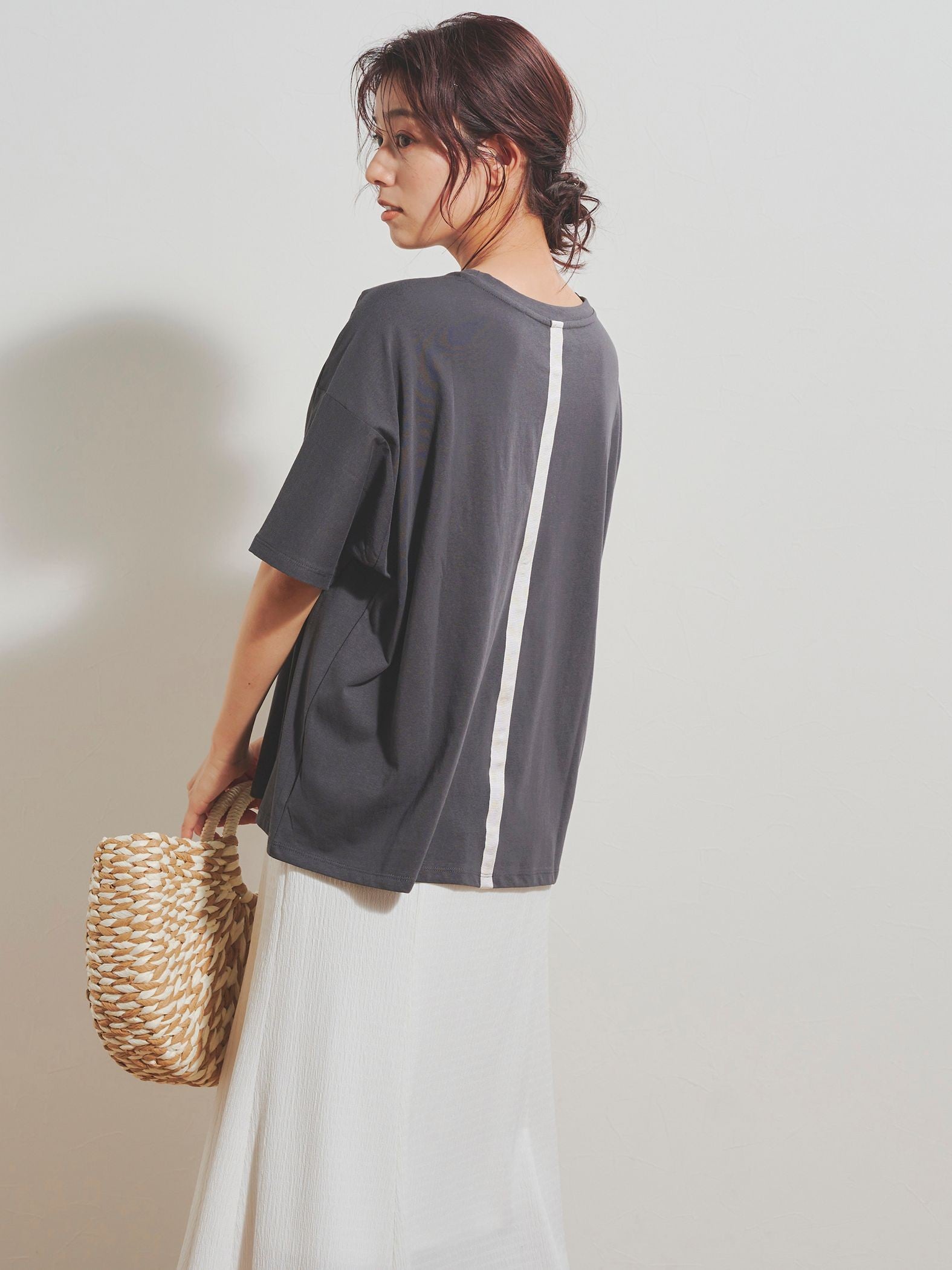 グログランラインロゴTシャツ≪手洗い可能≫