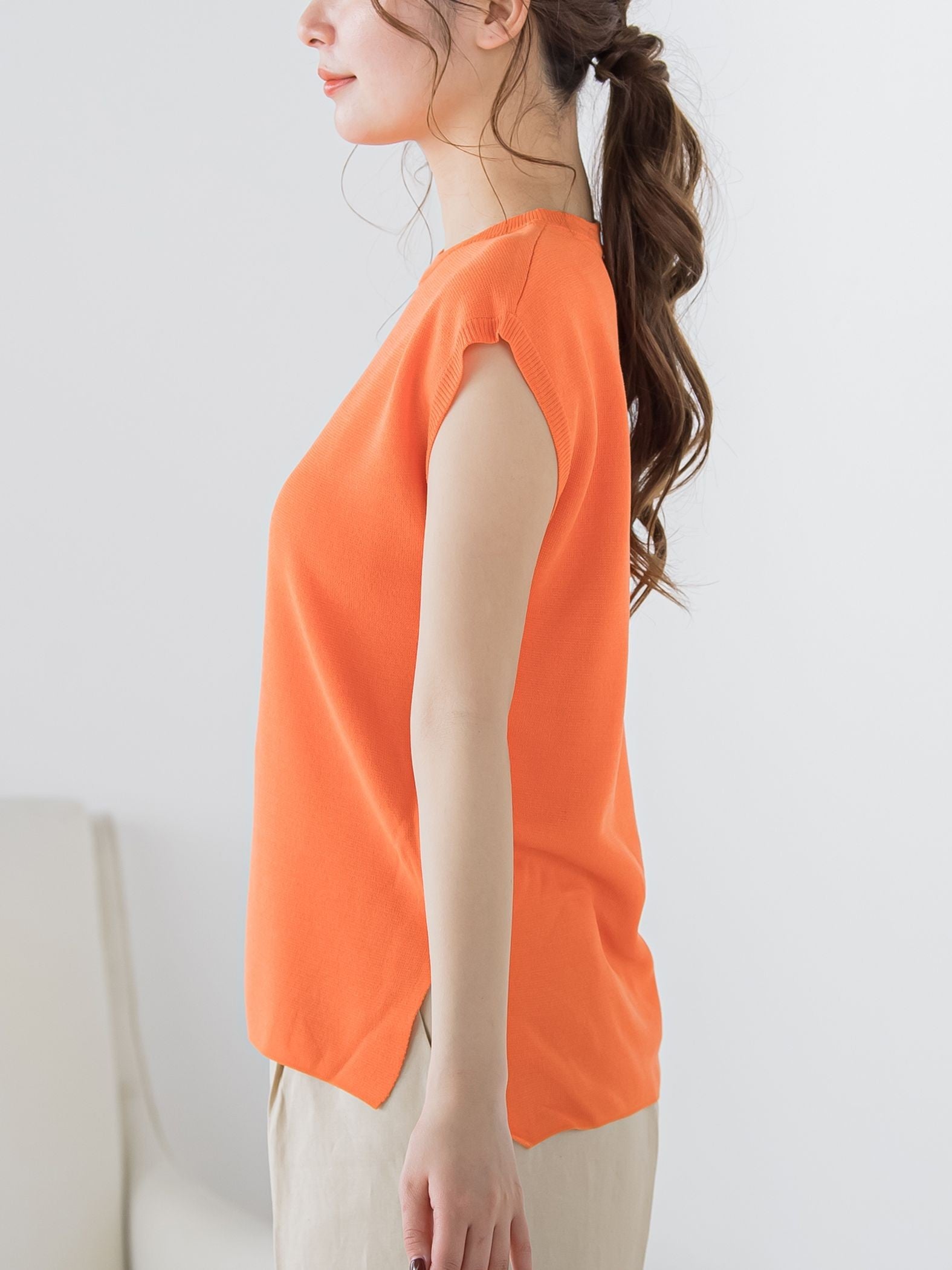 【ビッキー定番/新色登場!これからの夏に大活躍】麻タッチプルオーバー《手洗い可能》