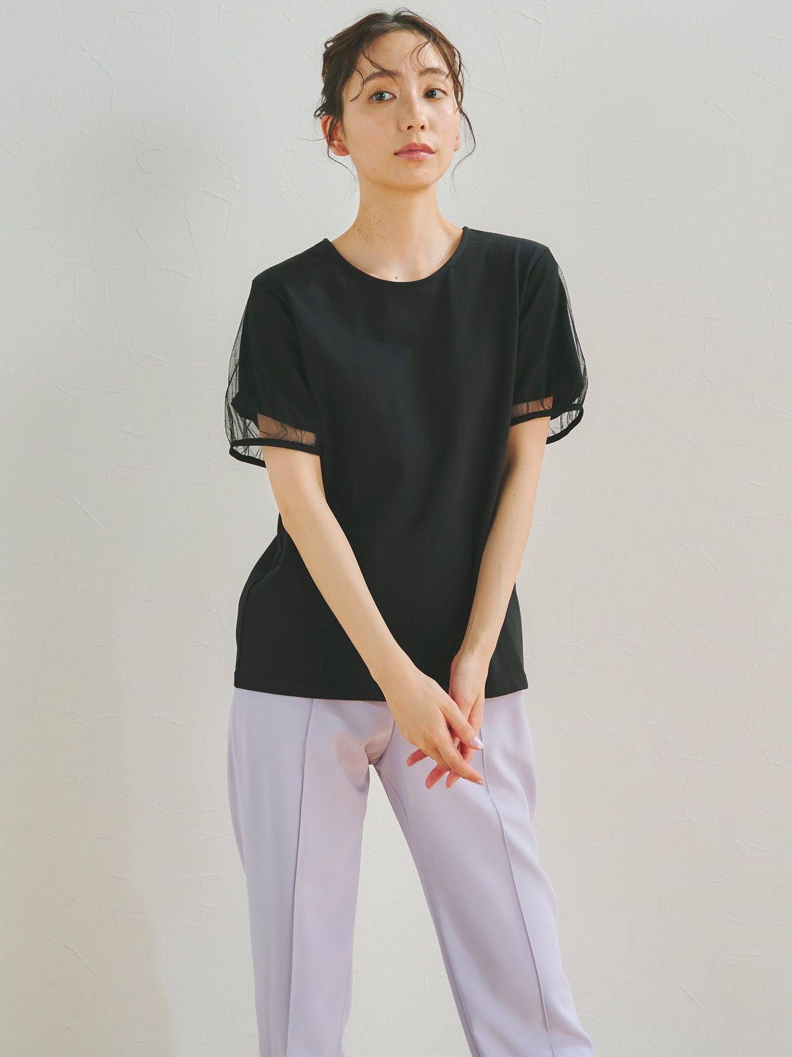 チュールビスチェ付きTシャツ