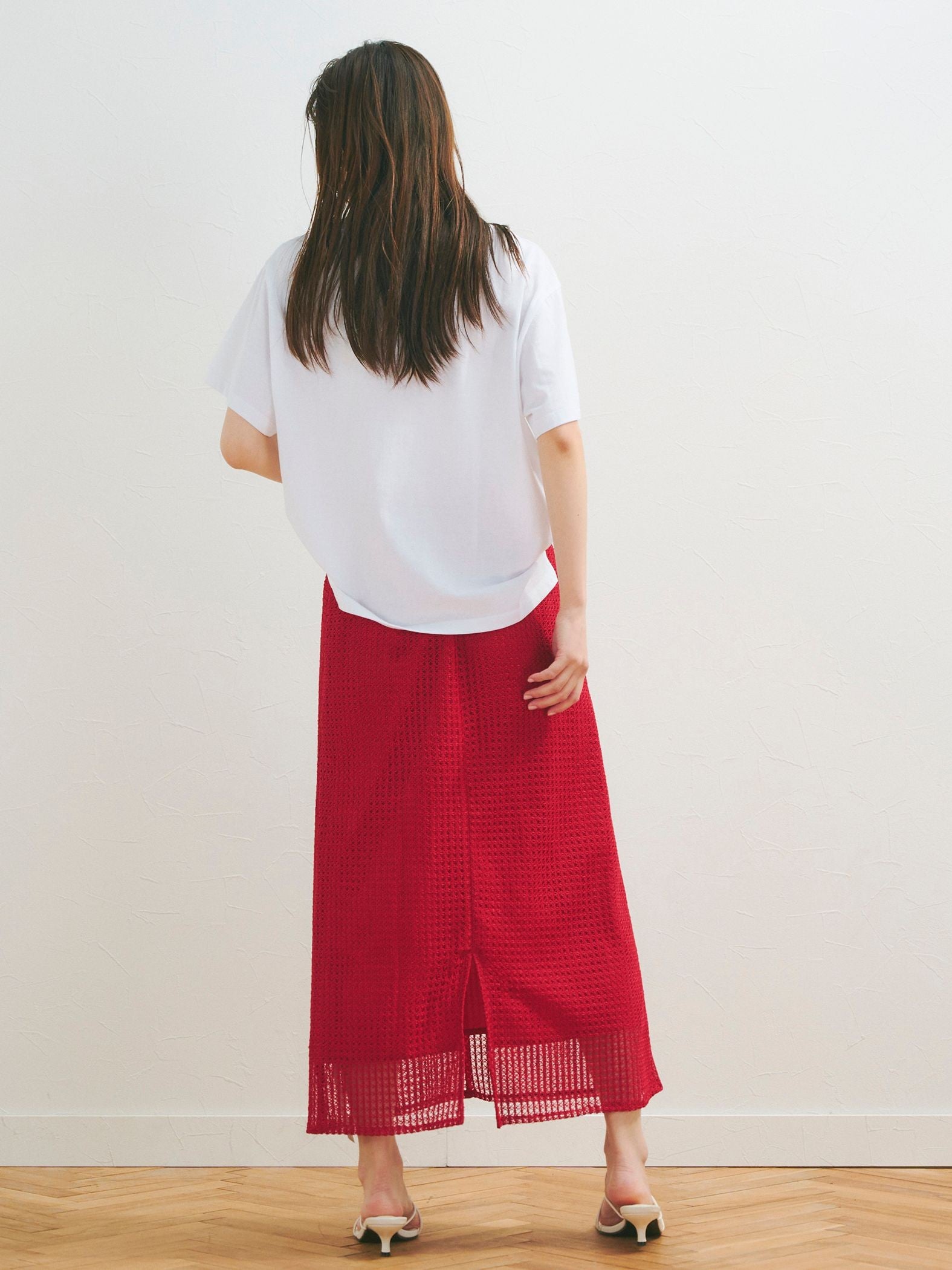 ラッセルメッシュレーススカート