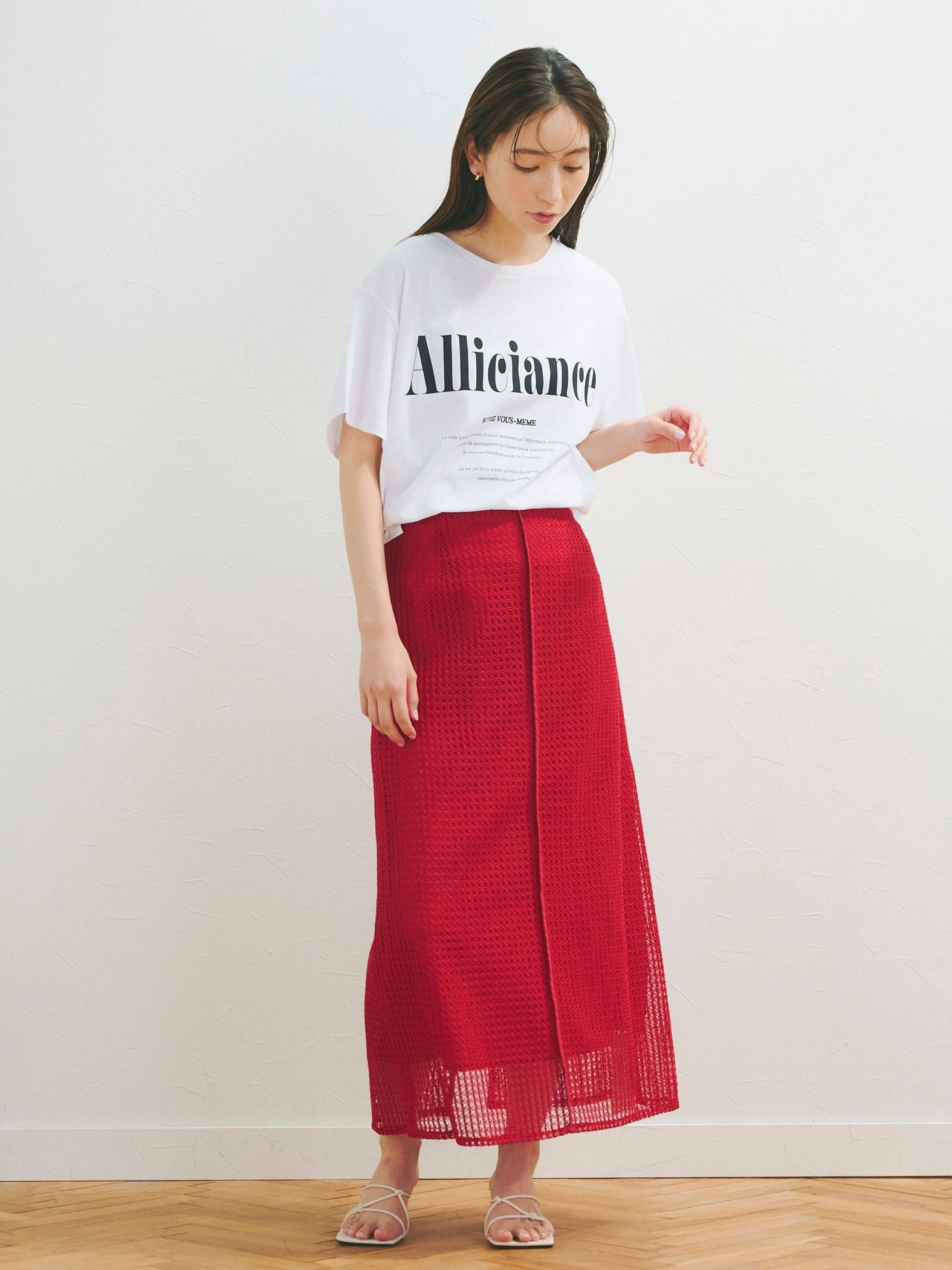 ラッセルメッシュレーススカート