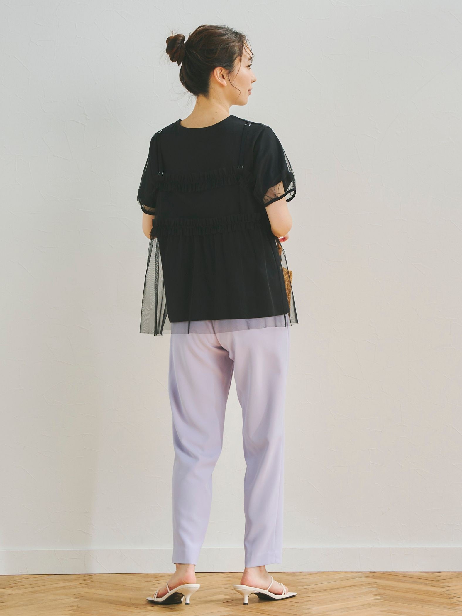 チュールビスチェ付きTシャツ