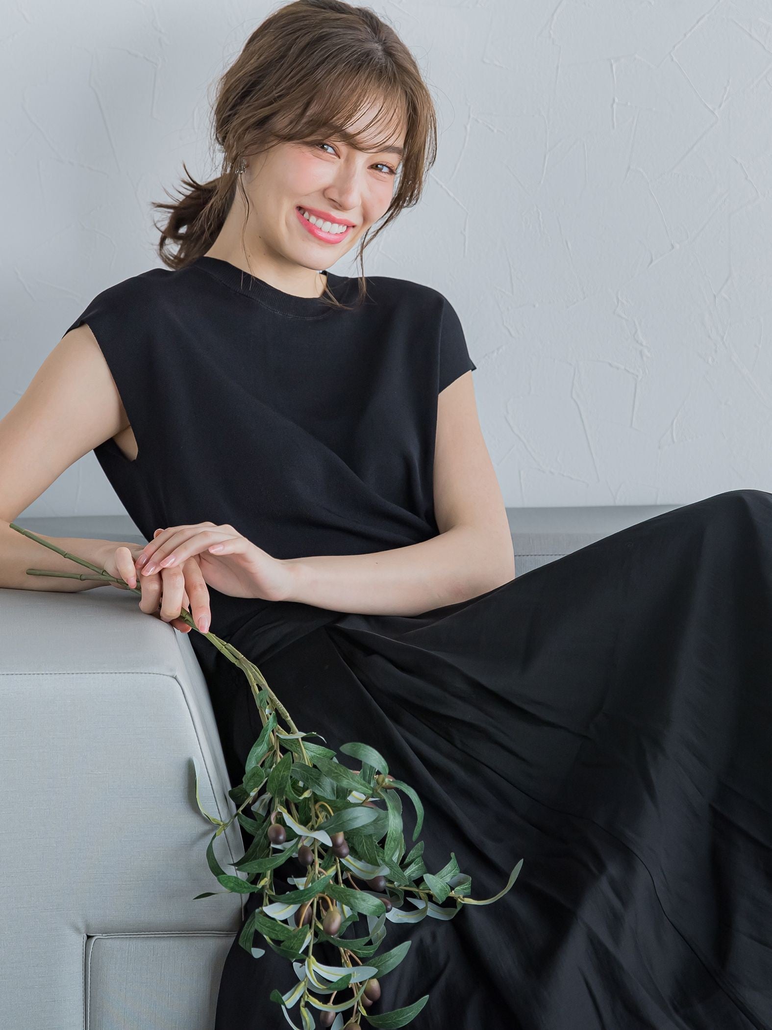 【通常サイズ】タックフレア女優スカート ≪洗濯機で洗える≫