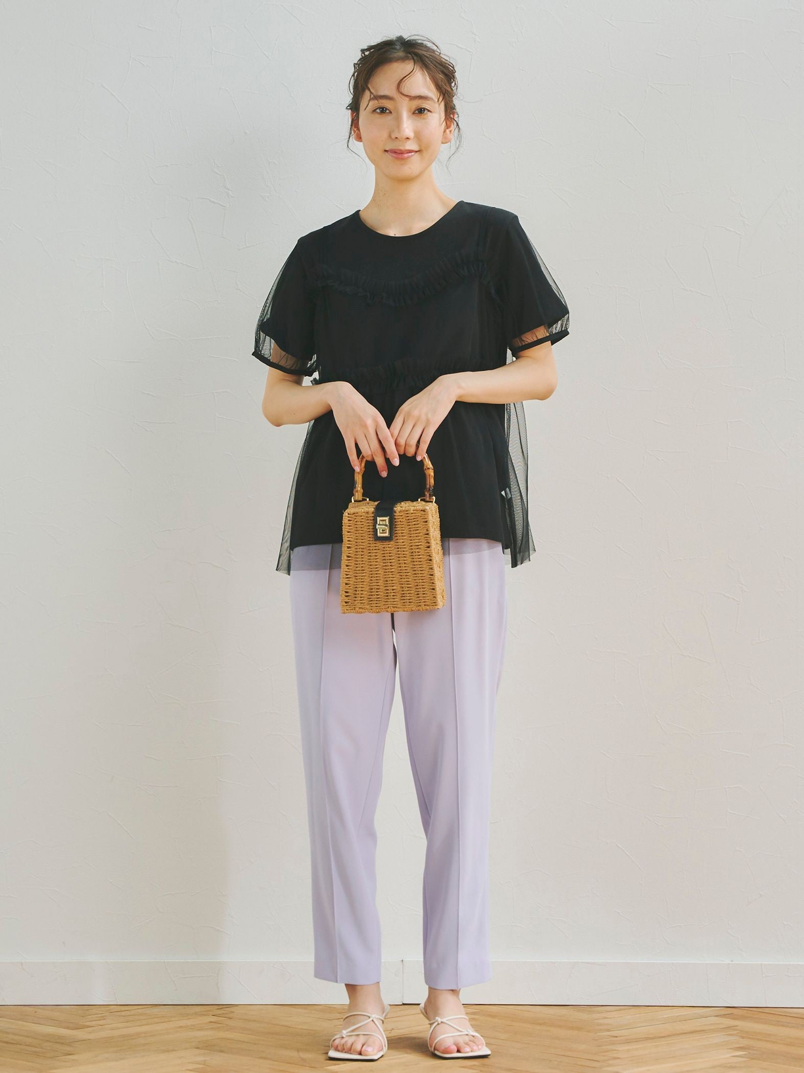 チュールビスチェ付きTシャツ
