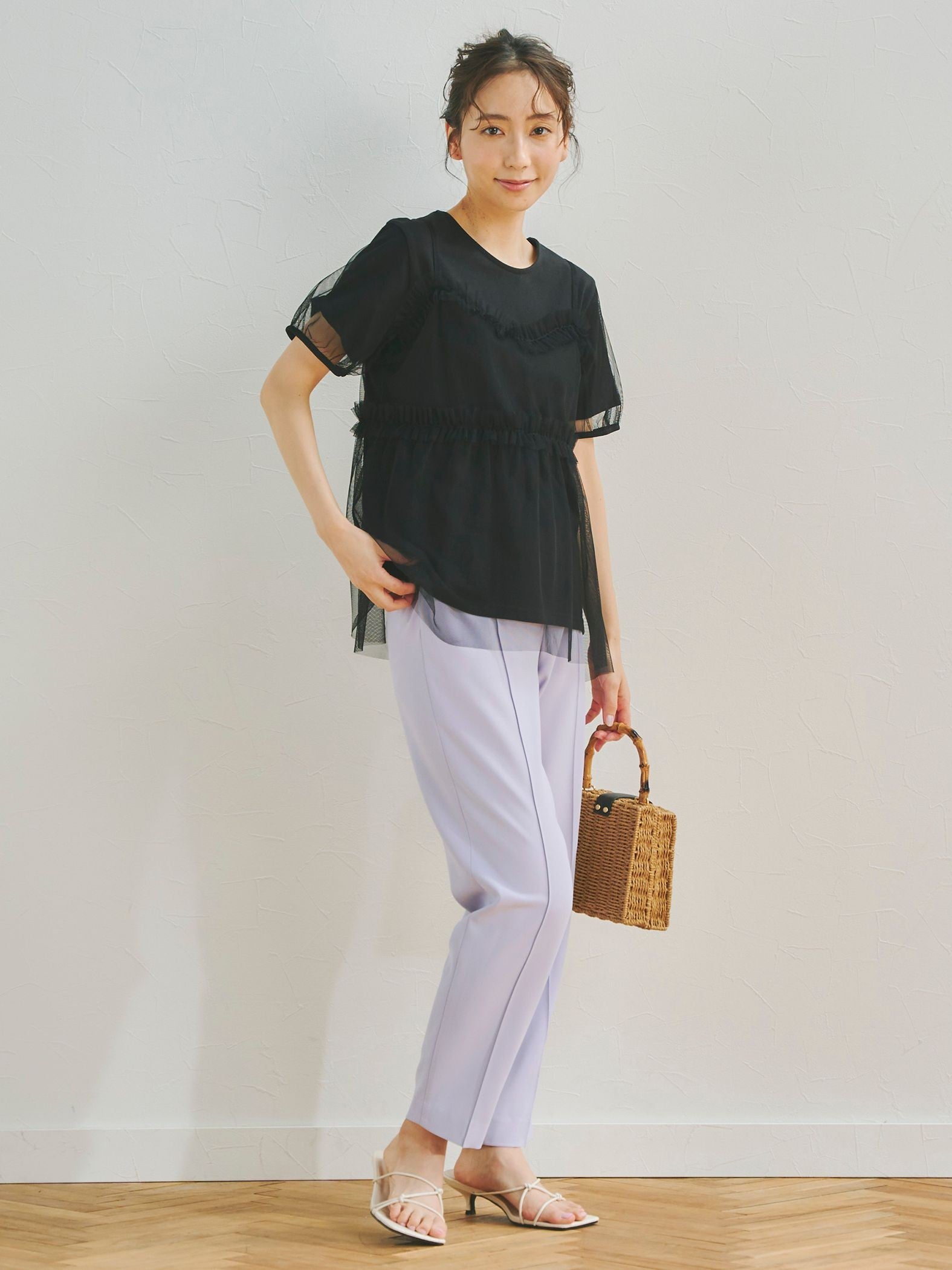 チュールビスチェ付きTシャツ
