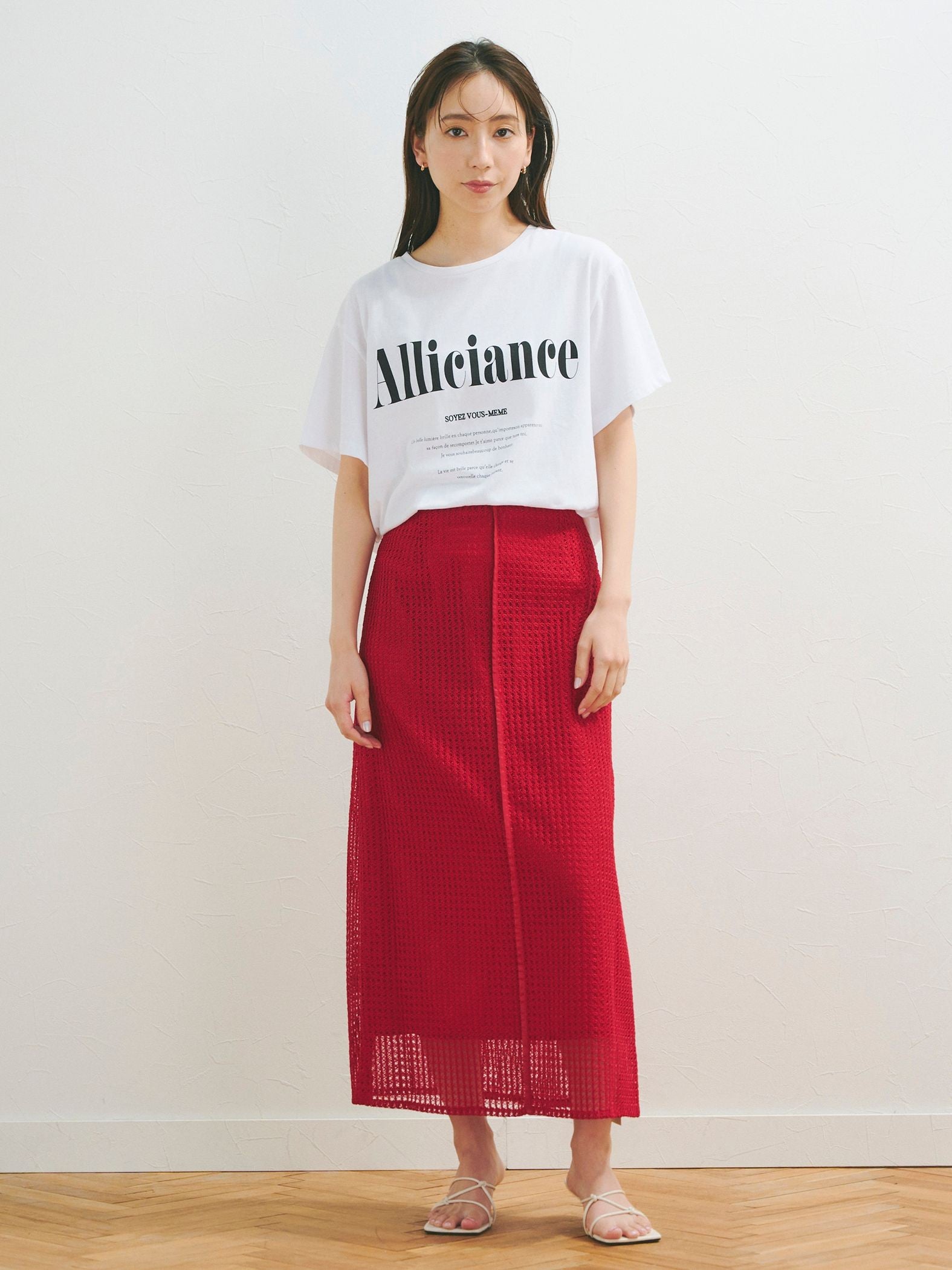 ラッセルメッシュレーススカート