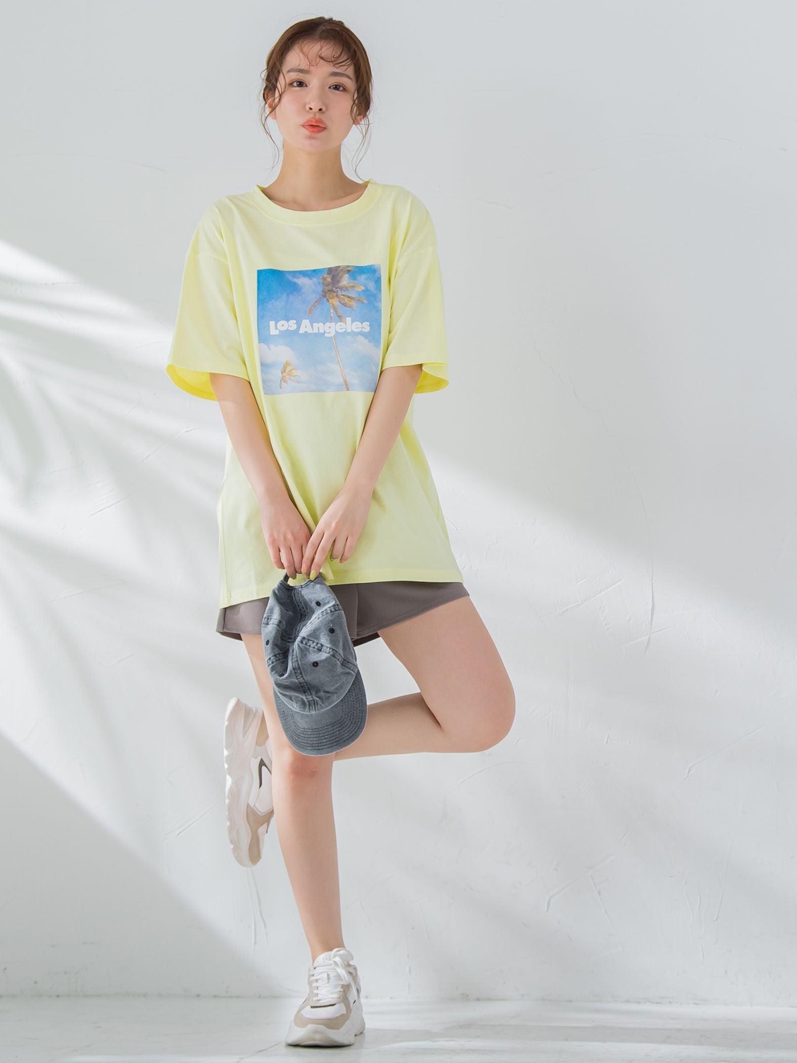 【畔勝遥さんコラボ商品】《unisex》Palm treeフォトプリントTシャツ《洗濯機で洗える》