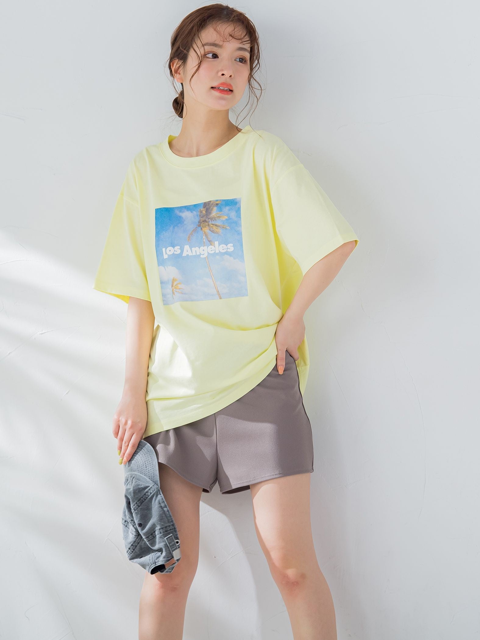 【畔勝遥さんコラボ商品】《unisex》Palm treeフォトプリントTシャツ《洗濯機で洗える》