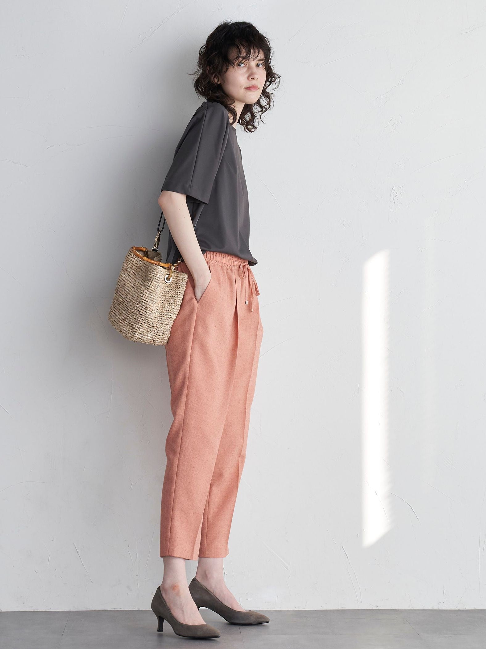 スラブオックスペグトップパンツ≪洗濯機で洗える≫