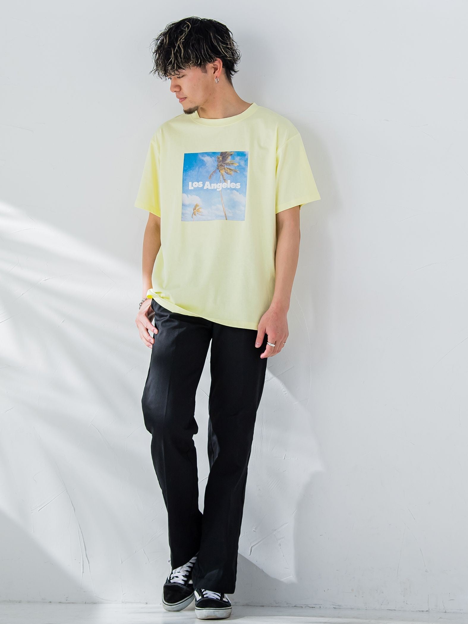 【畔勝遥さんコラボ商品】《unisex》Palm treeフォトプリントTシャツ《洗濯機で洗える》