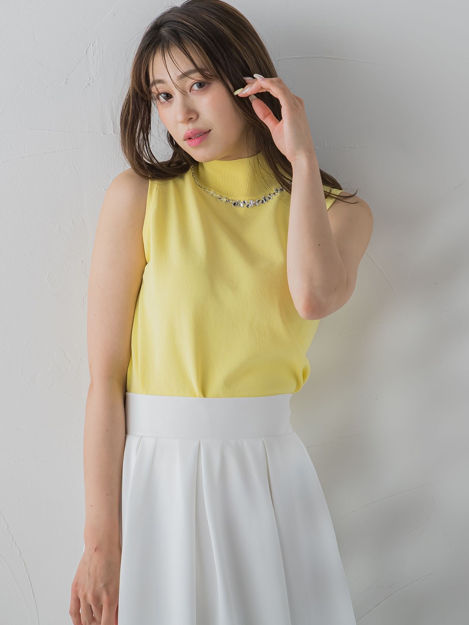 キラキラジュエルネックプルオーバー≪手洗い可能≫