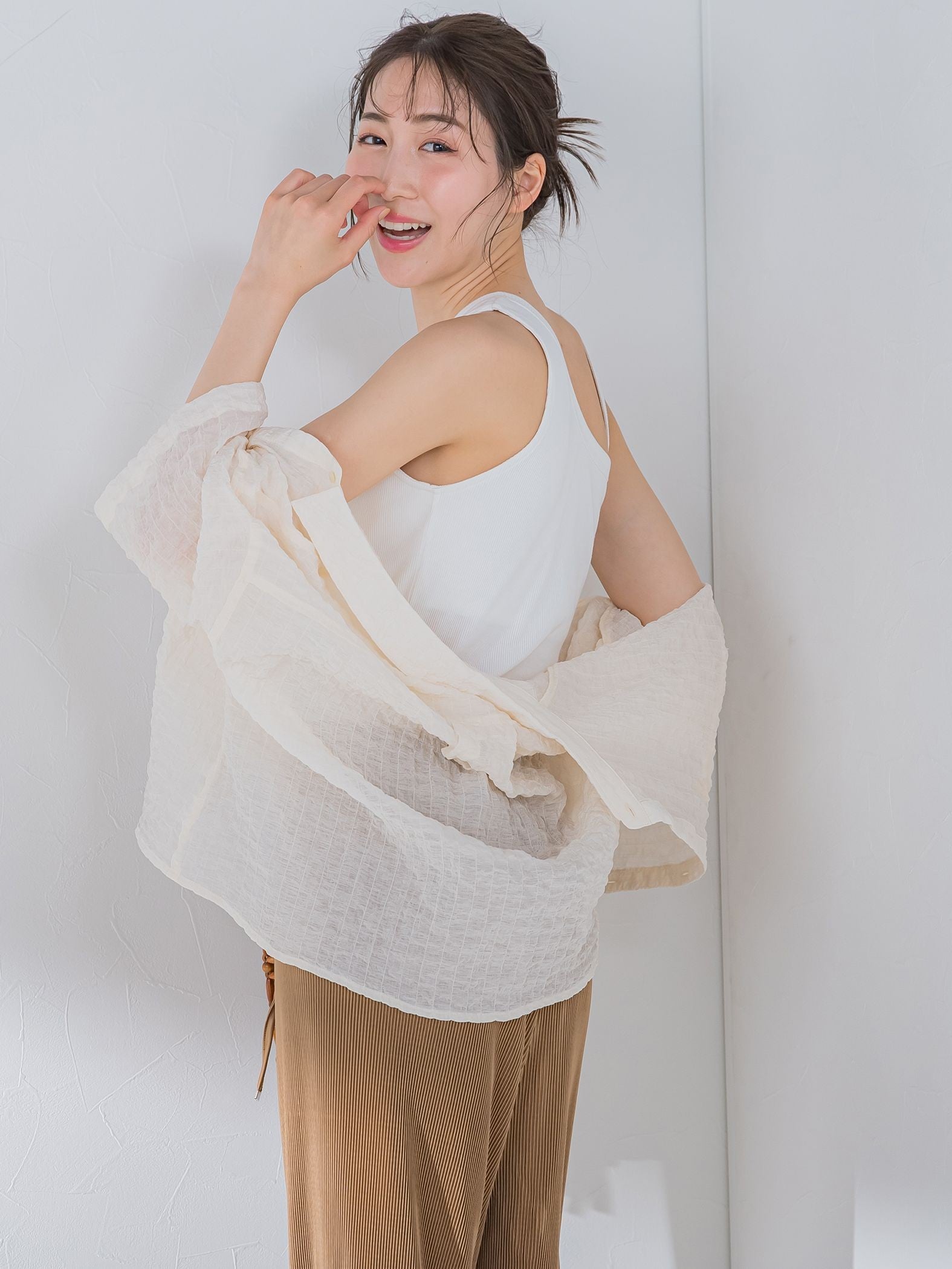 【大人女子のための優秀タンク】パット付アシメリブ《洗濯機で洗える》
