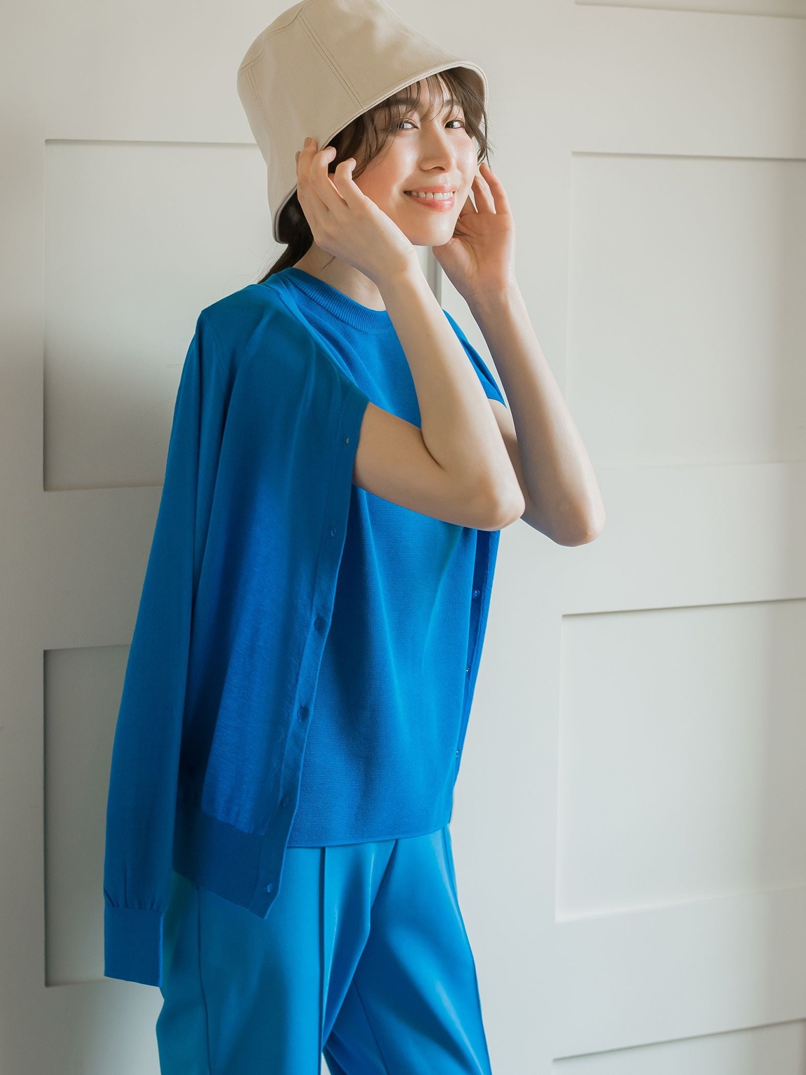 【ビッキー定番/新色登場!これからの夏に大活躍】麻タッチカーディガン《手洗い可能》