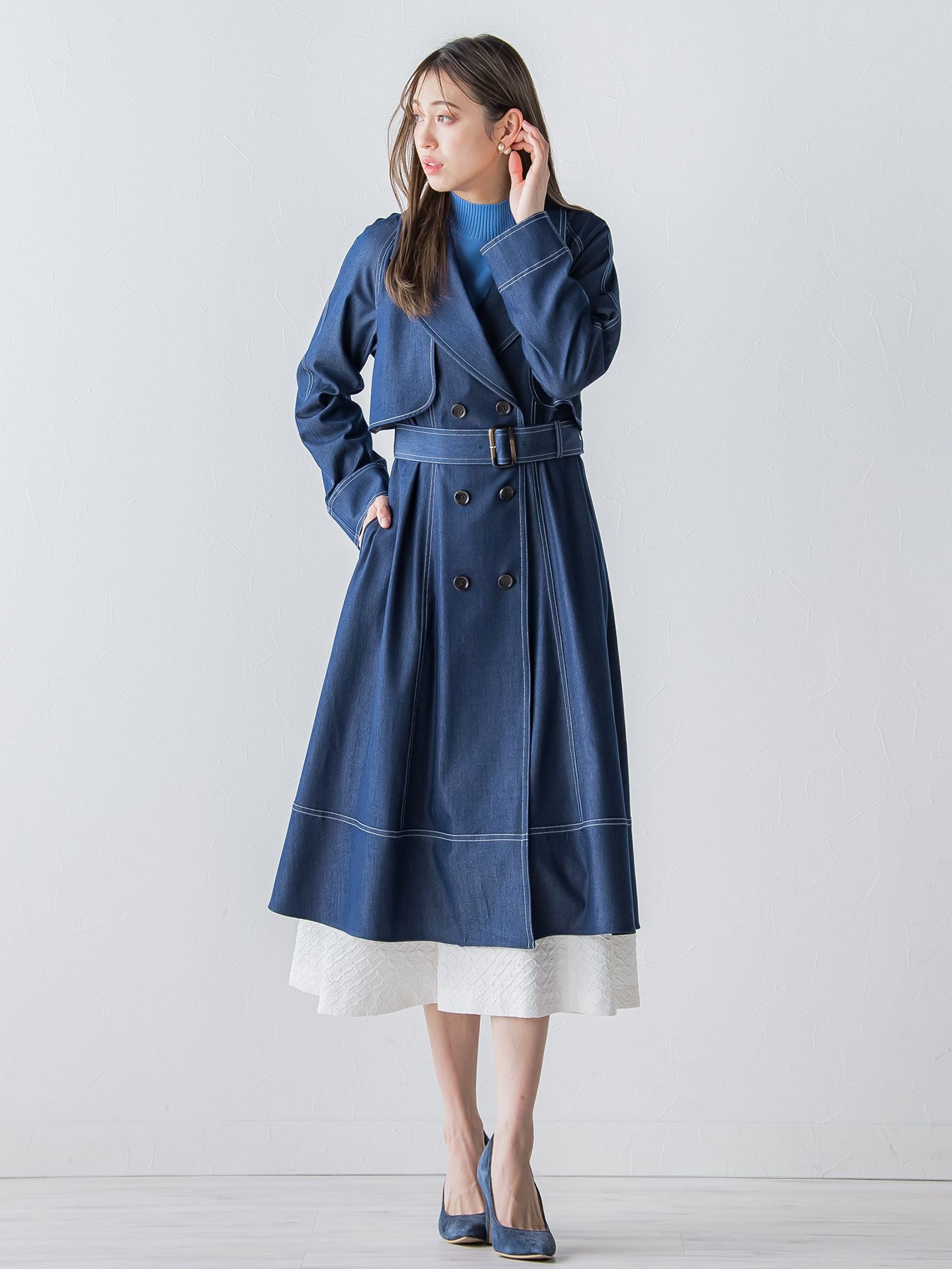 デニムシャンブレートレンチコート