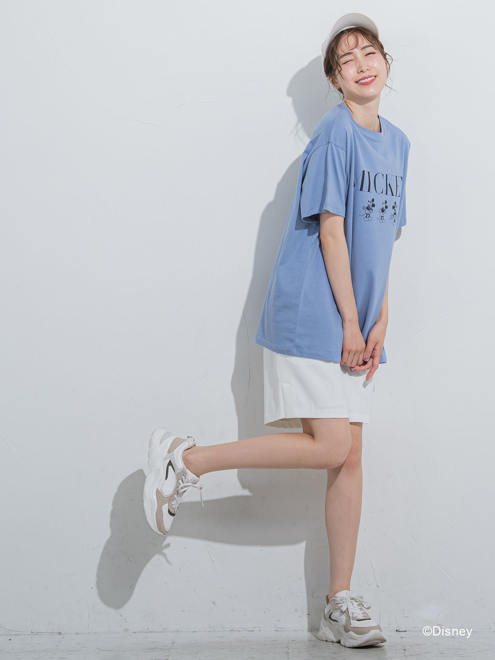 【DISNEY/ディズニー ミッキーマウス】MICKEYオーバーサイズTシャツ《洗濯機で洗える》
