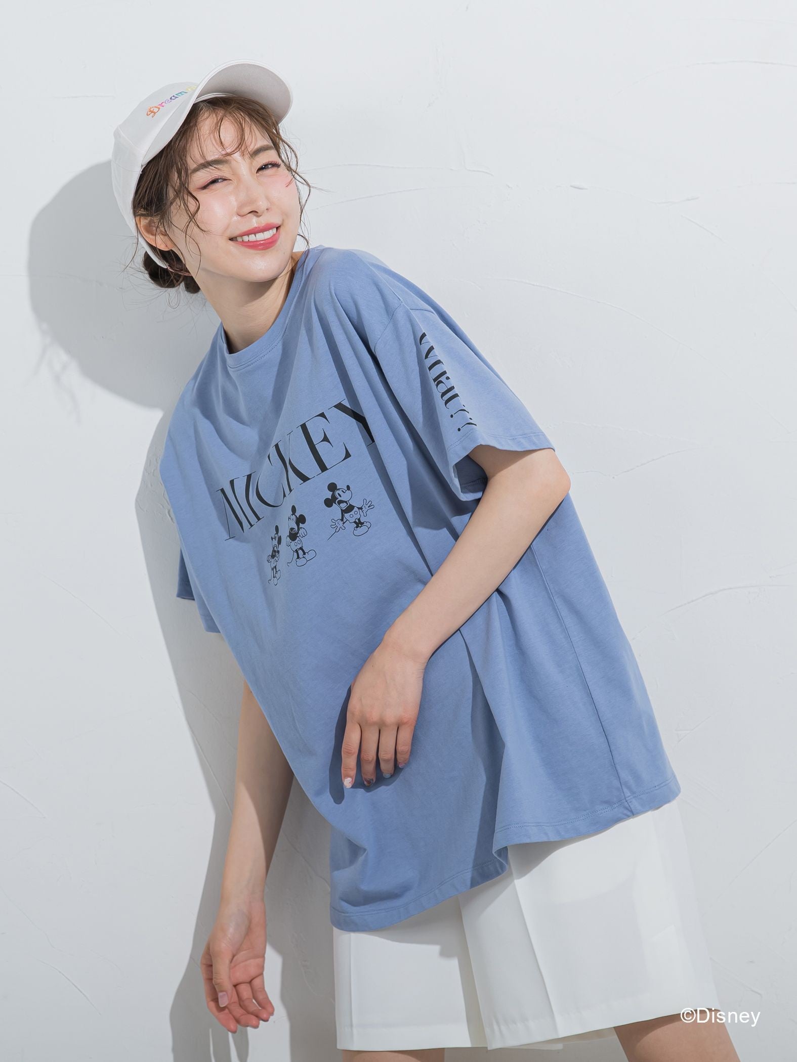 【DISNEY/ディズニー ミッキーマウス】MICKEYオーバーサイズTシャツ《洗濯機で洗える》