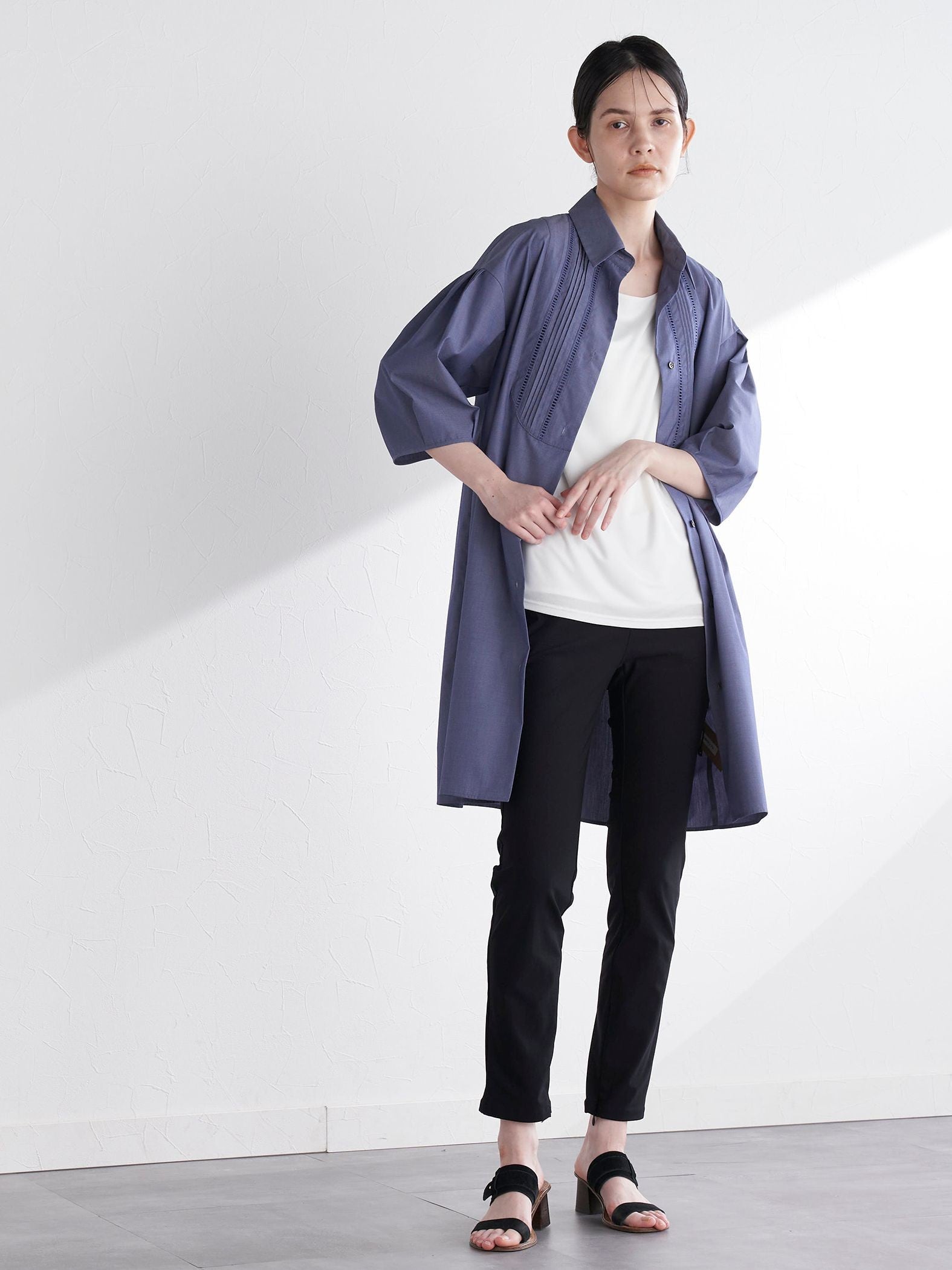 【WEB別注】メリルハイテンションスリットZIPパンツ《洗濯機で洗える》