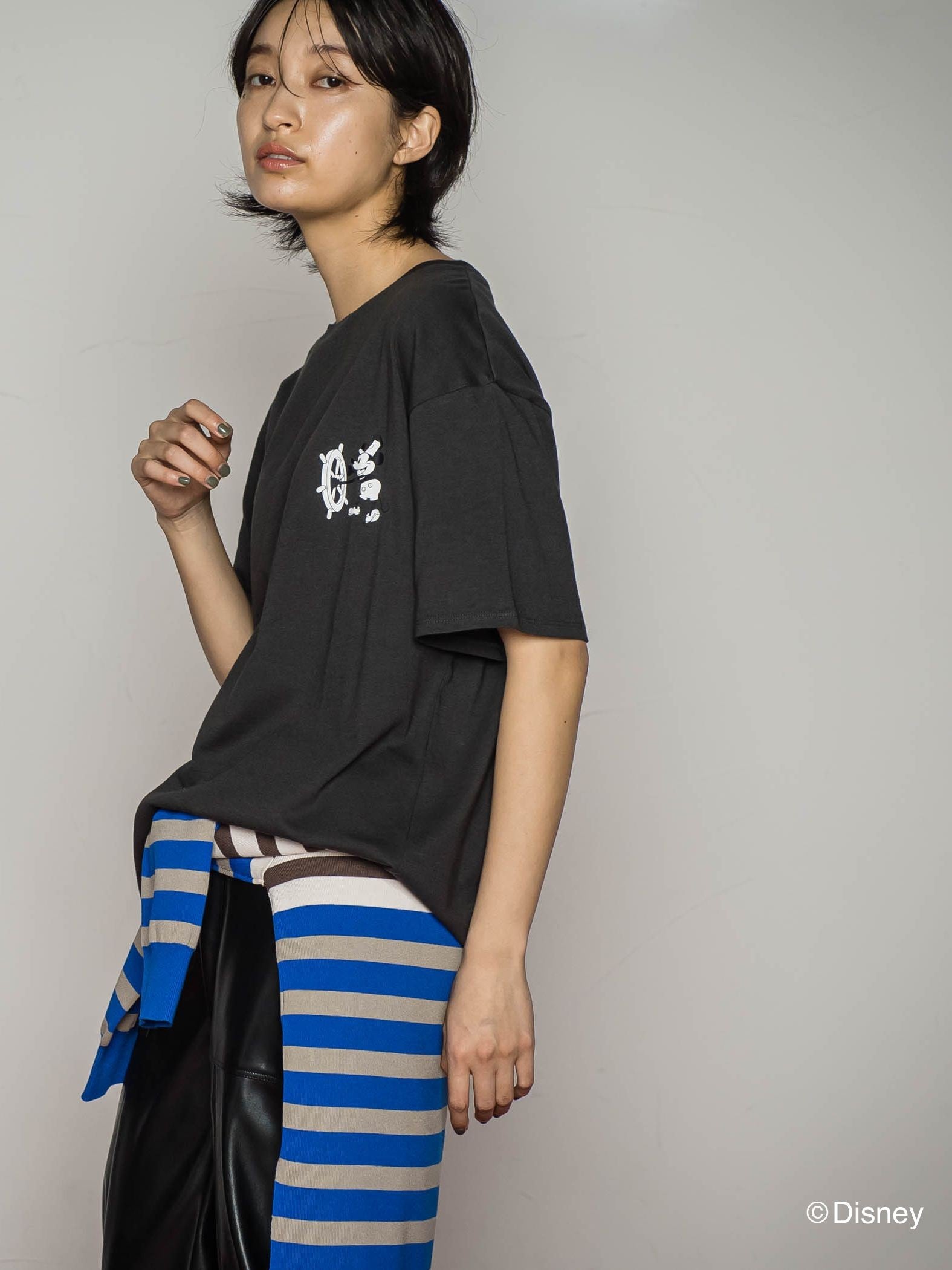 【BIOGRACE】ミッキーマウスTシャツ≪蒸気船ウィリー/洗濯機で洗える≫