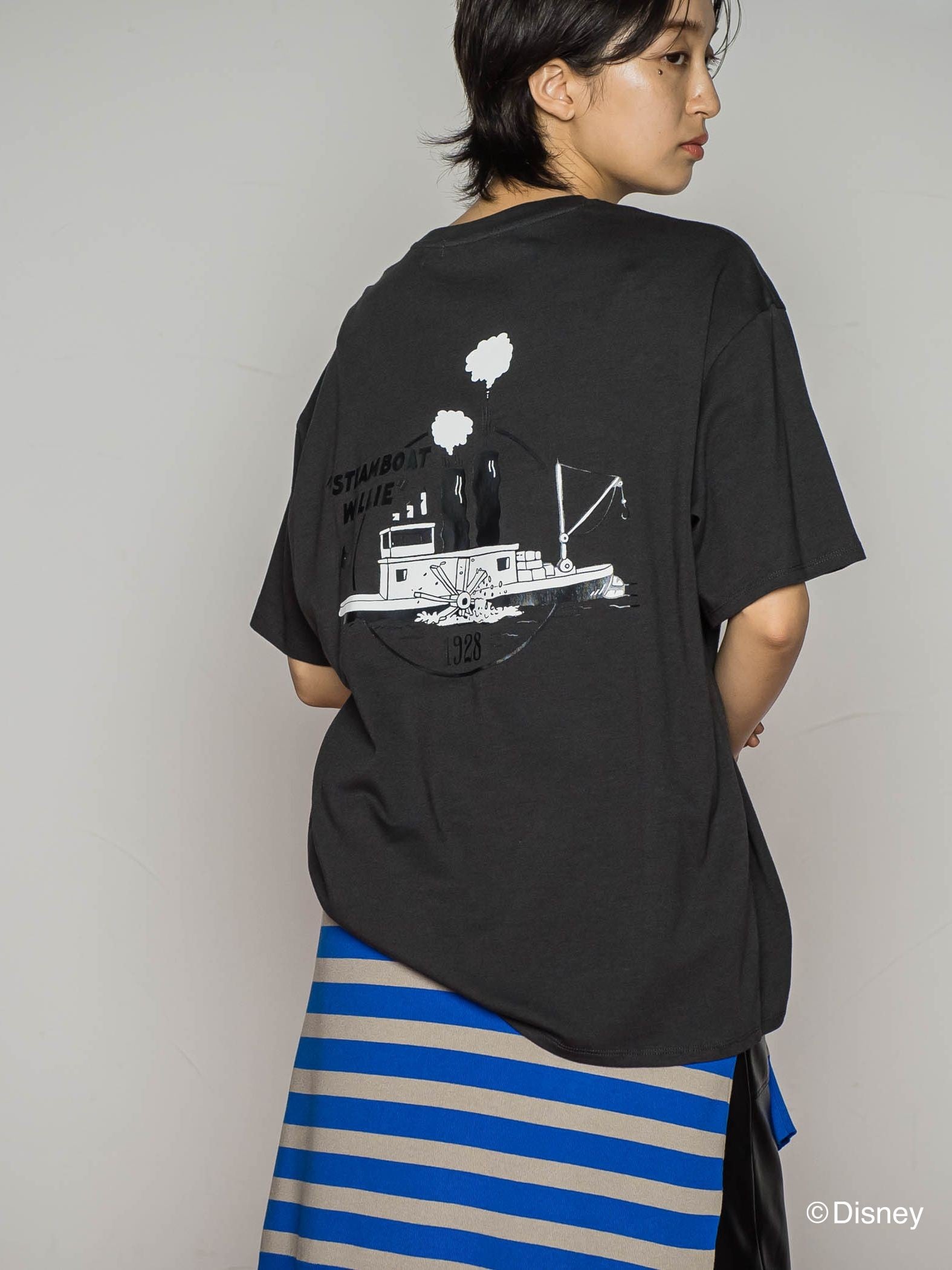 【BIOGRACE】ミッキーマウスTシャツ≪蒸気船ウィリー/洗濯機で洗える≫