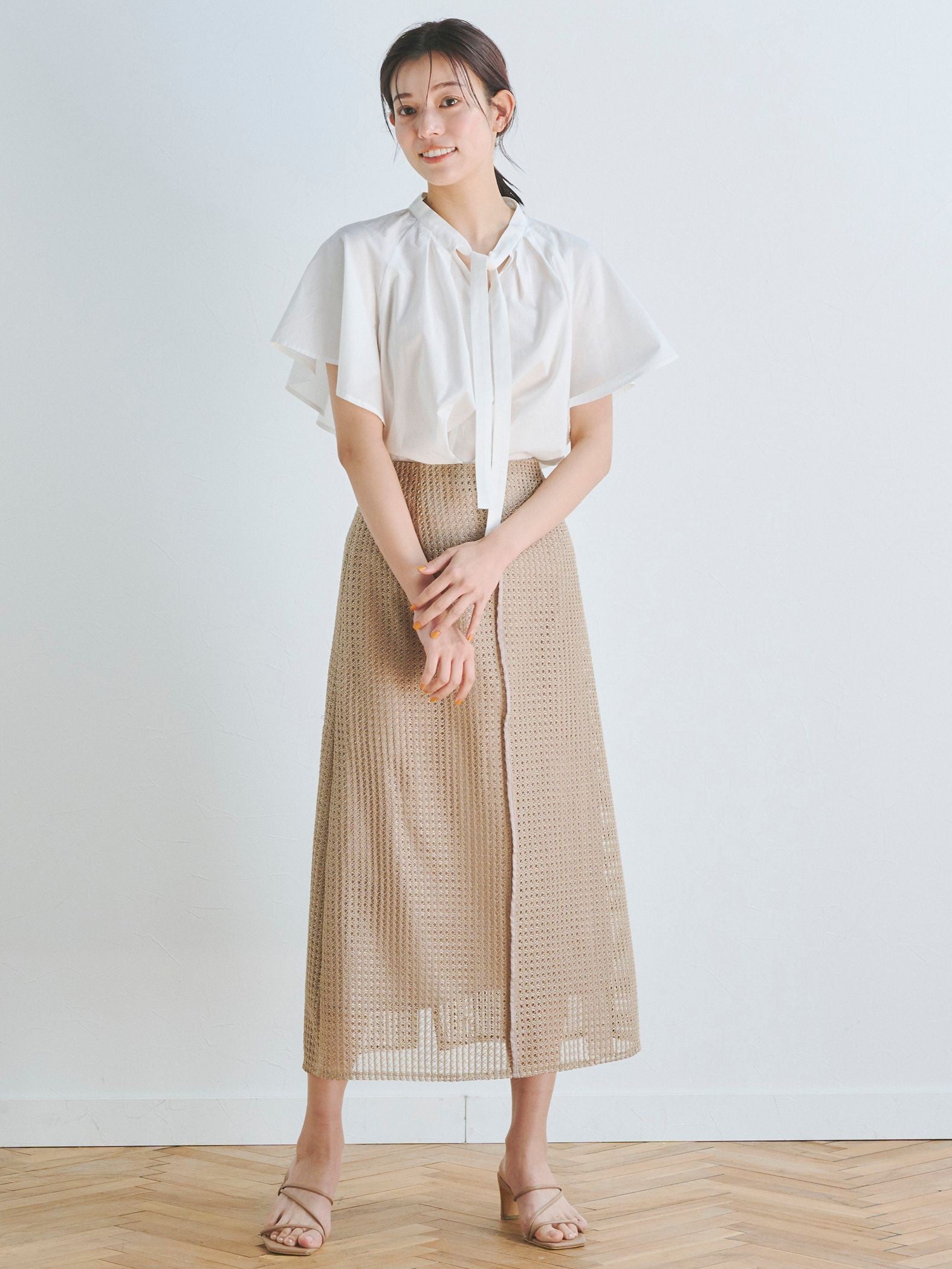ラッセルメッシュレーススカート