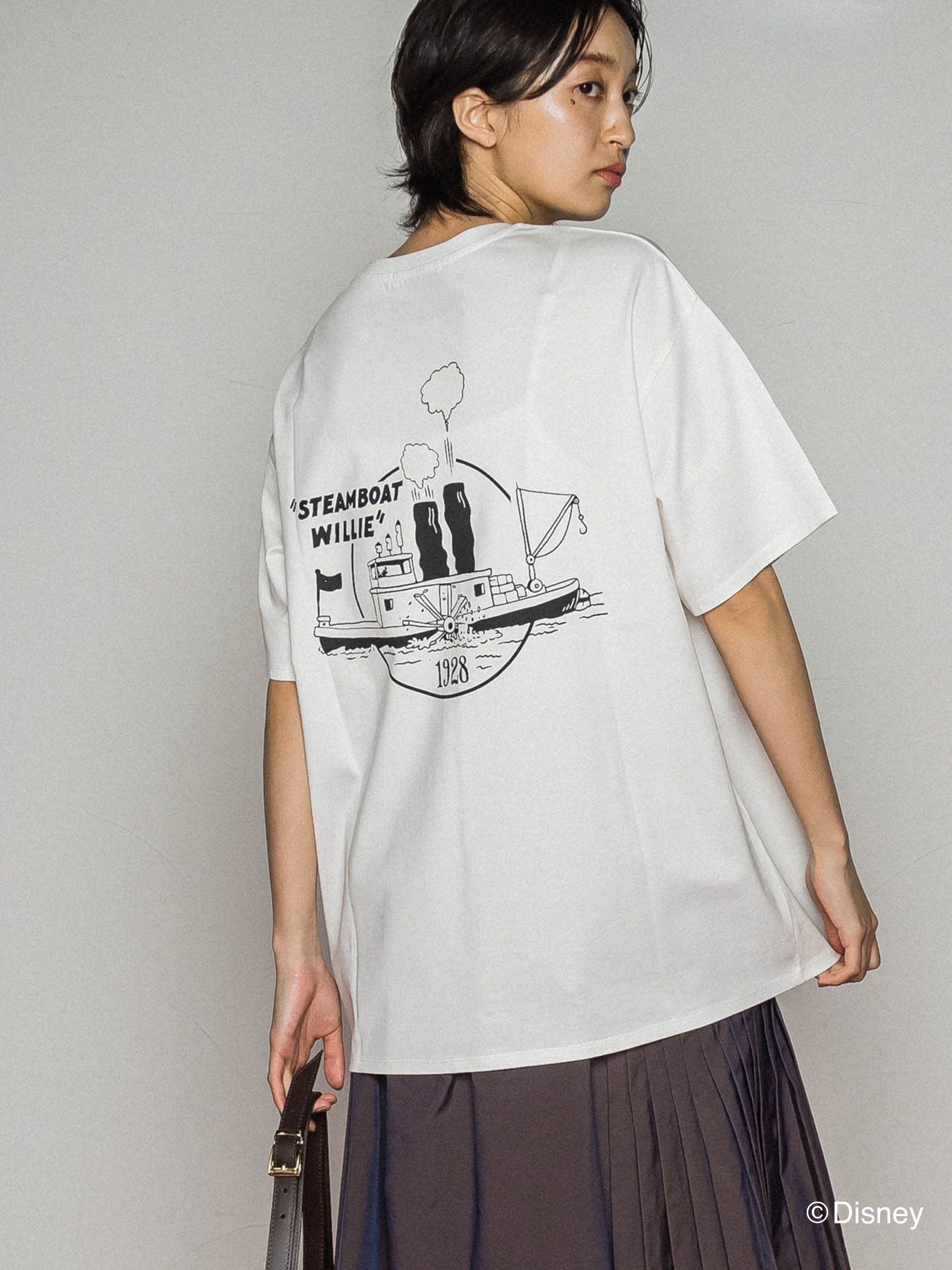 【BIOGRACE】ミッキーマウスTシャツ≪蒸気船ウィリー/洗濯機で洗える≫