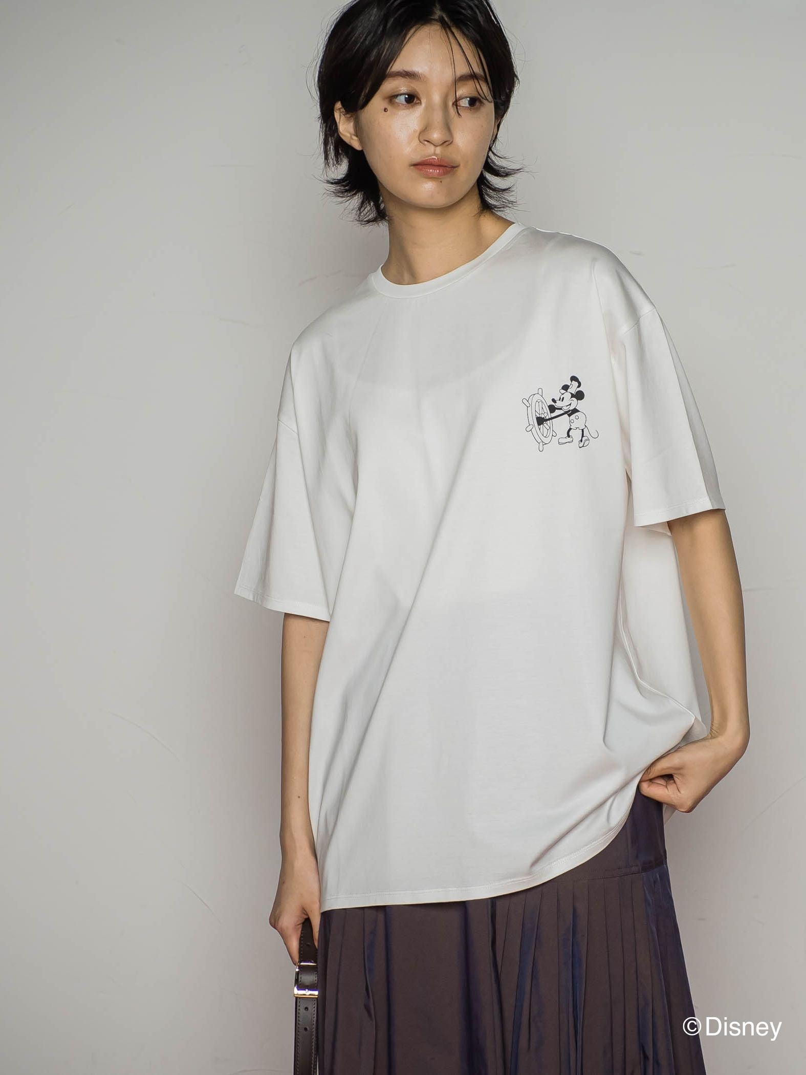 【BIOGRACE】ミッキーマウスTシャツ≪蒸気船ウィリー/洗濯機で洗える≫