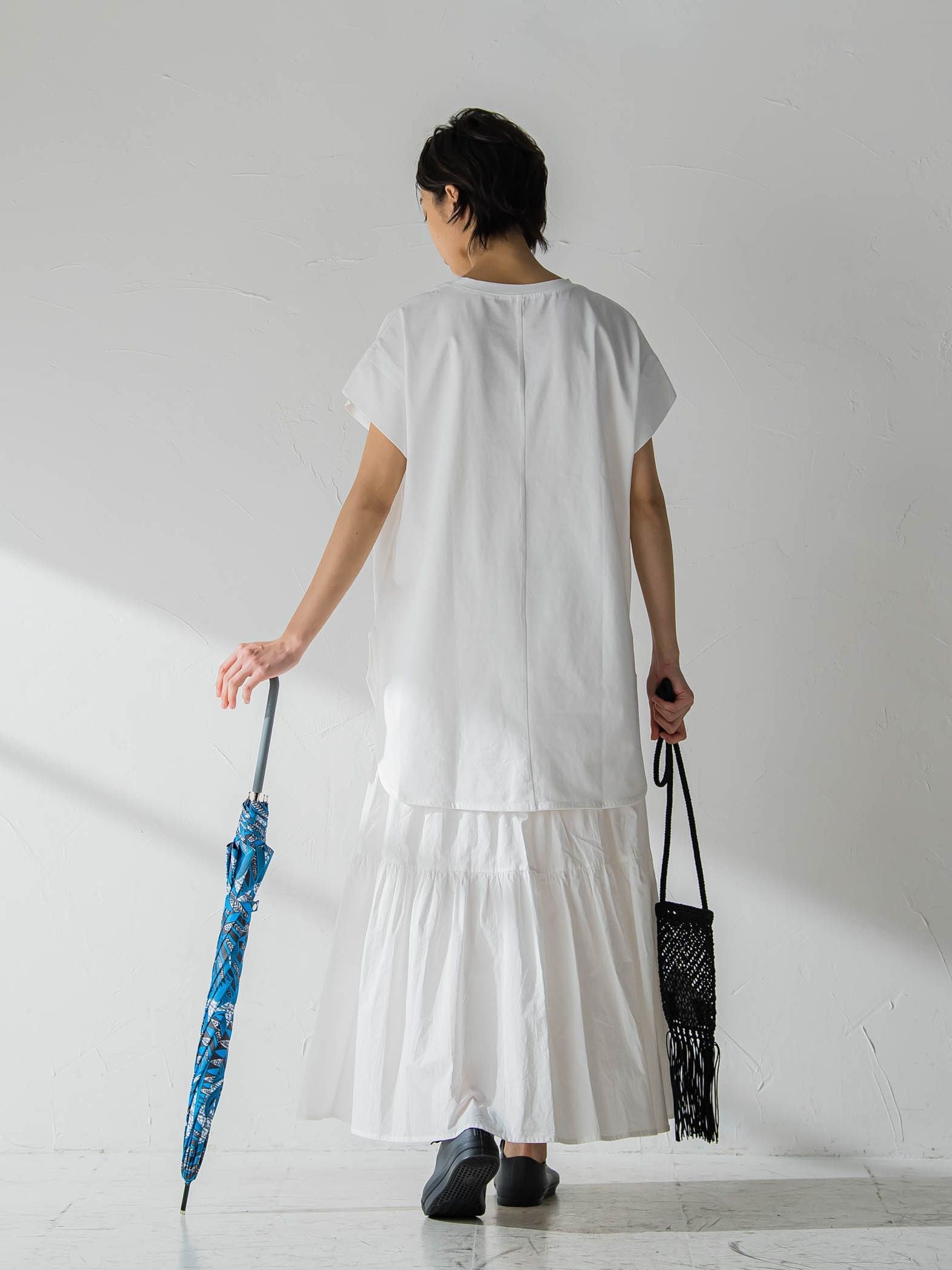 無地タックTシャツ≪洗濯機で洗える≫
