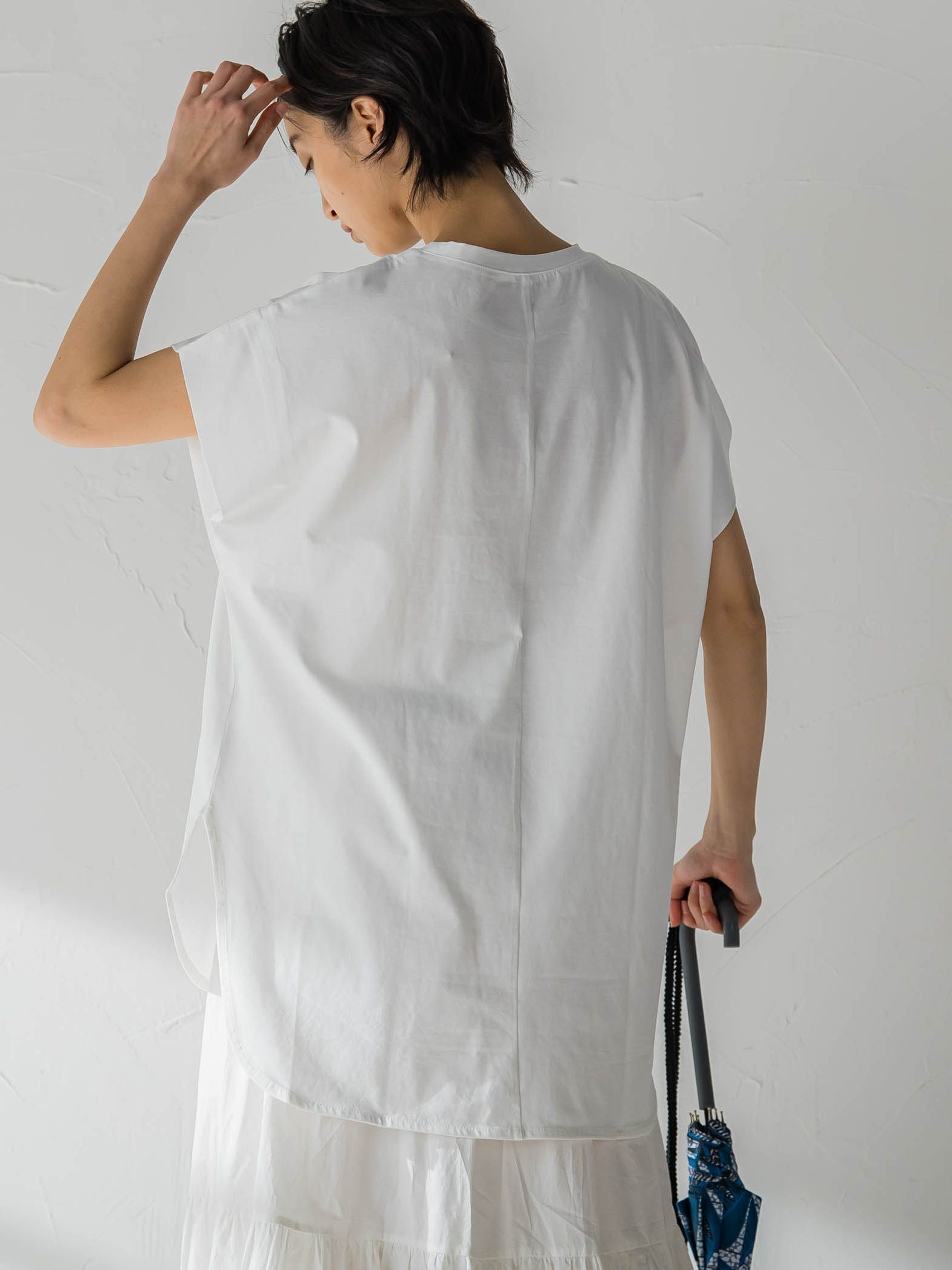 無地タックTシャツ≪洗濯機で洗える≫