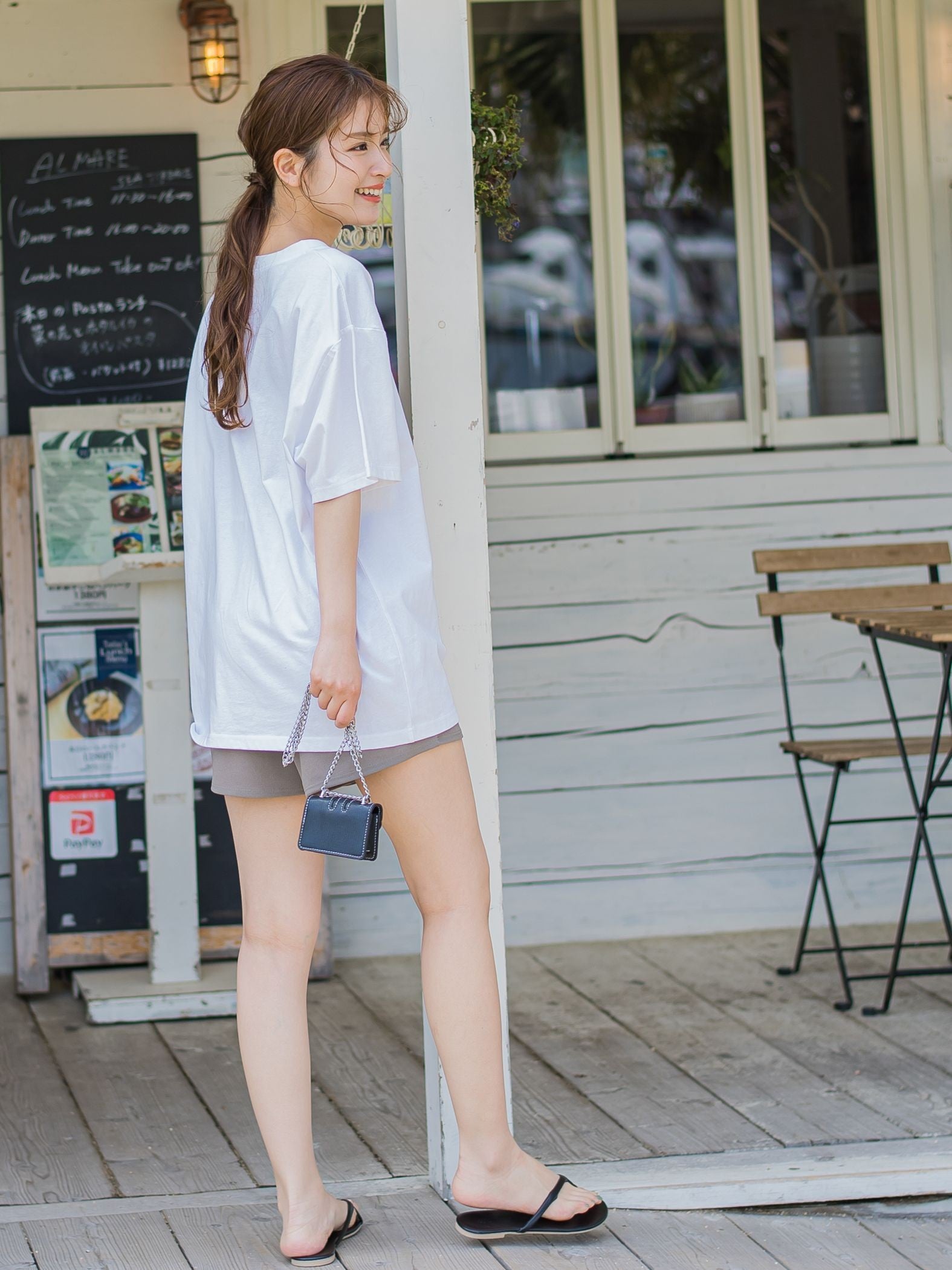 【畔勝遥さんコラボ商品】《unisex》Palm treeフォトプリントTシャツ《洗濯機で洗える》