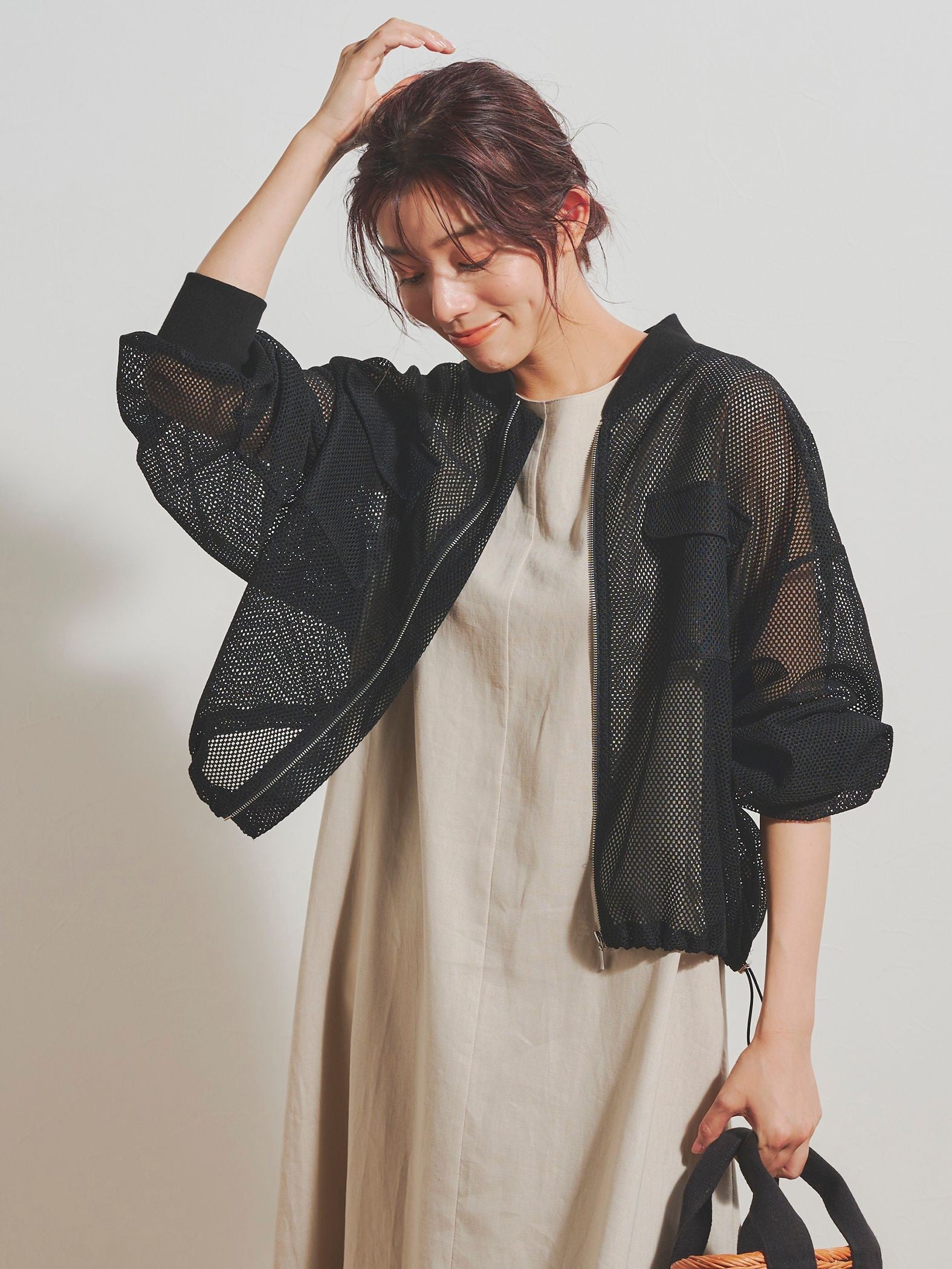 ショート丈メッシュブルゾン≪手洗い可能≫