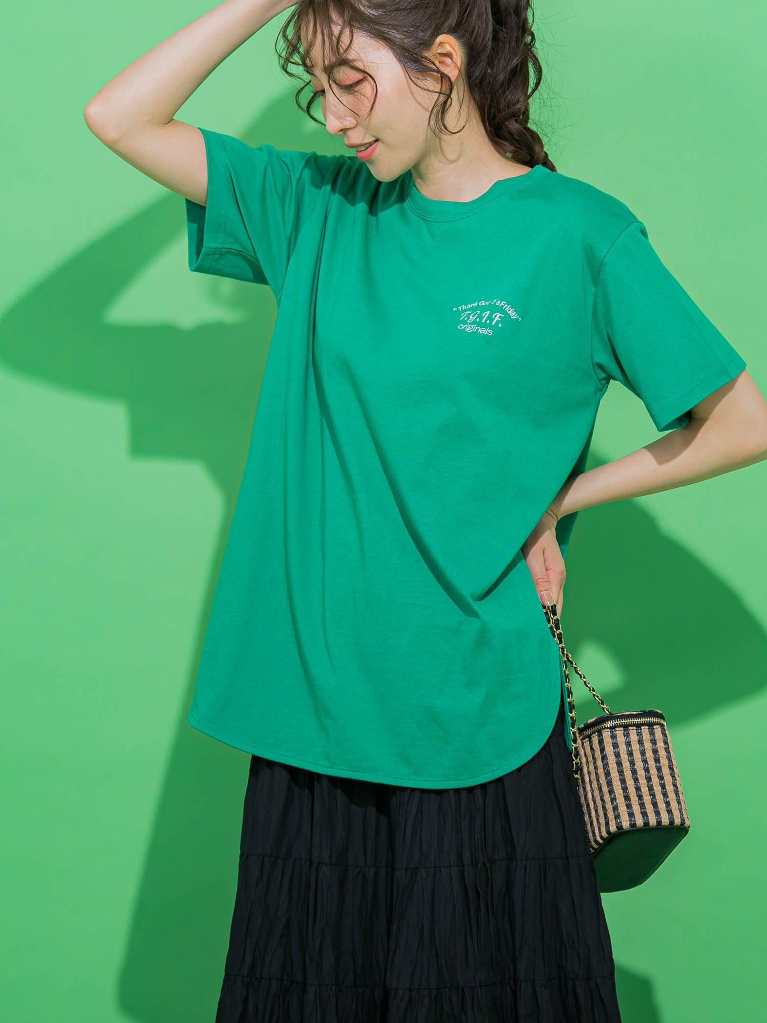 【一枚で決まる大人のTシャツ】ワンポイント刺繍Tシャツ《洗濯機で洗える》