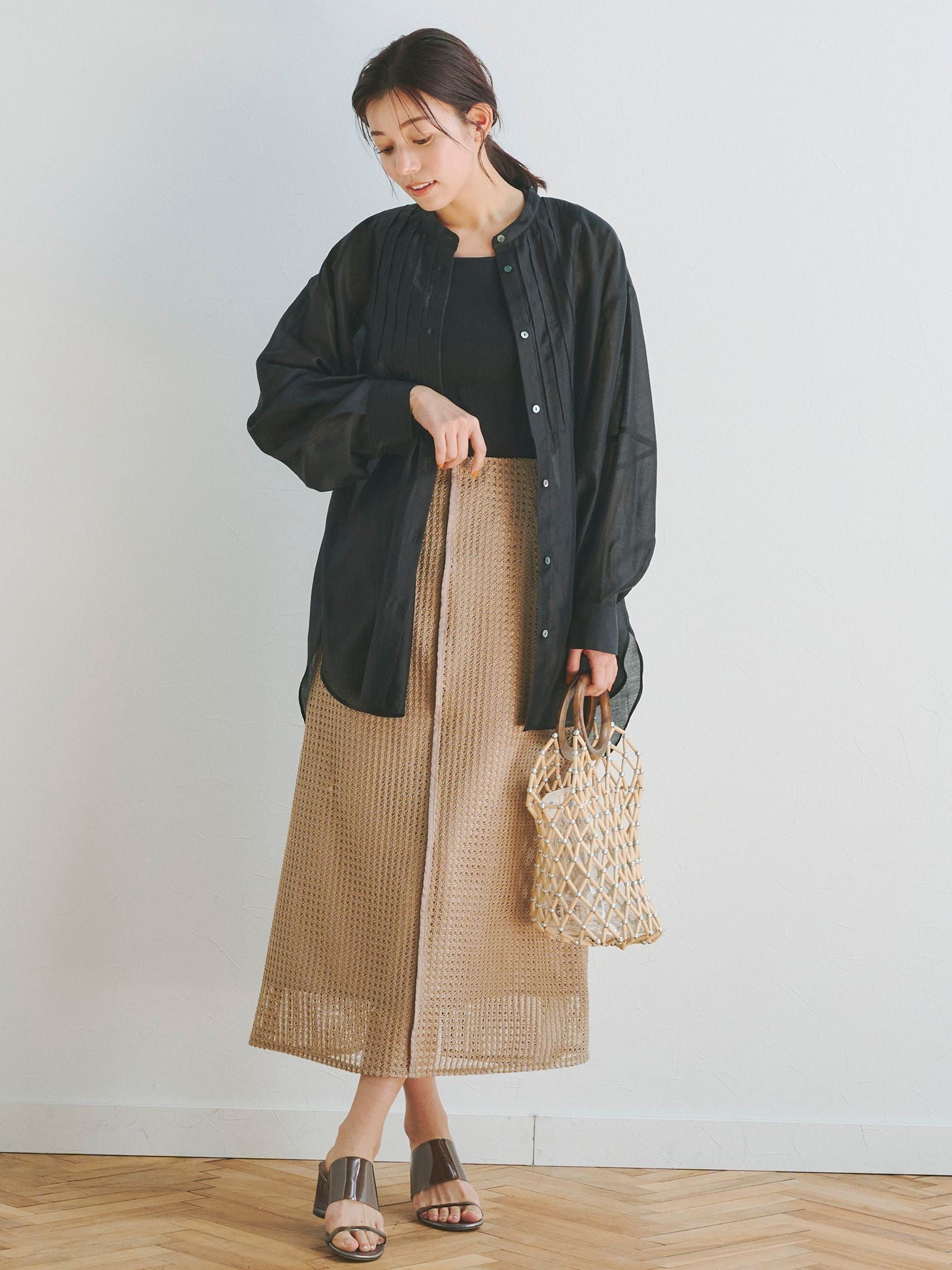 ラッセルメッシュレーススカート