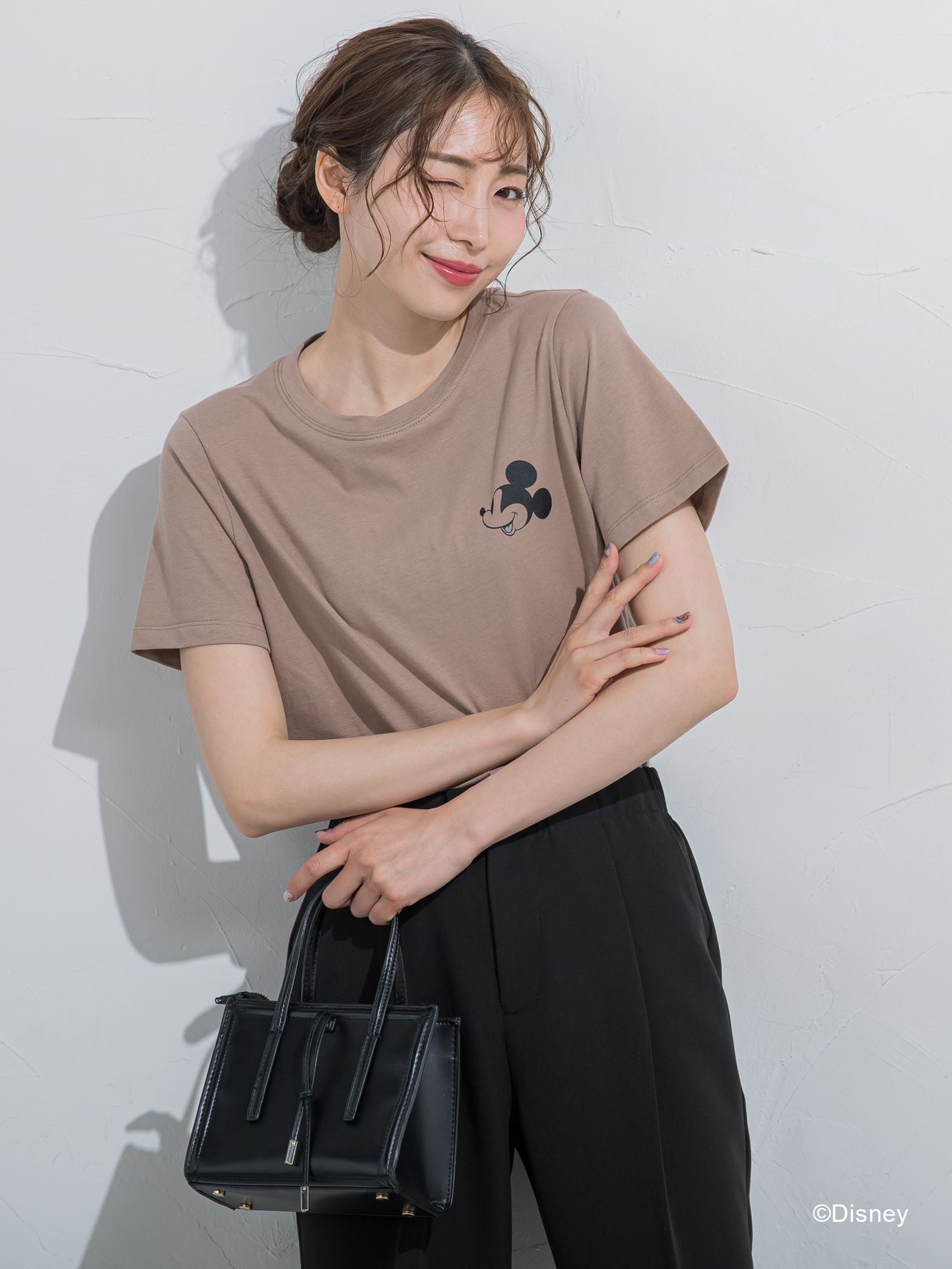 【DISNEY/ディズニー ミッキーマウス】MICKEYコンパクトサイズTシャツ《洗濯機で洗える》