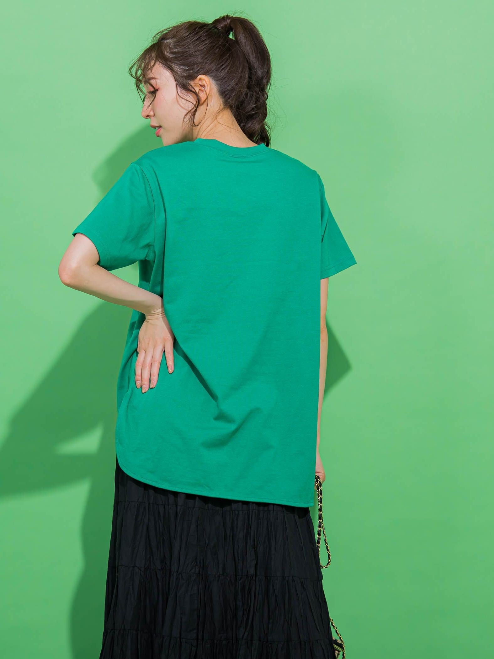 【一枚で決まる大人のTシャツ】ワンポイント刺繍Tシャツ《洗濯機で洗える》