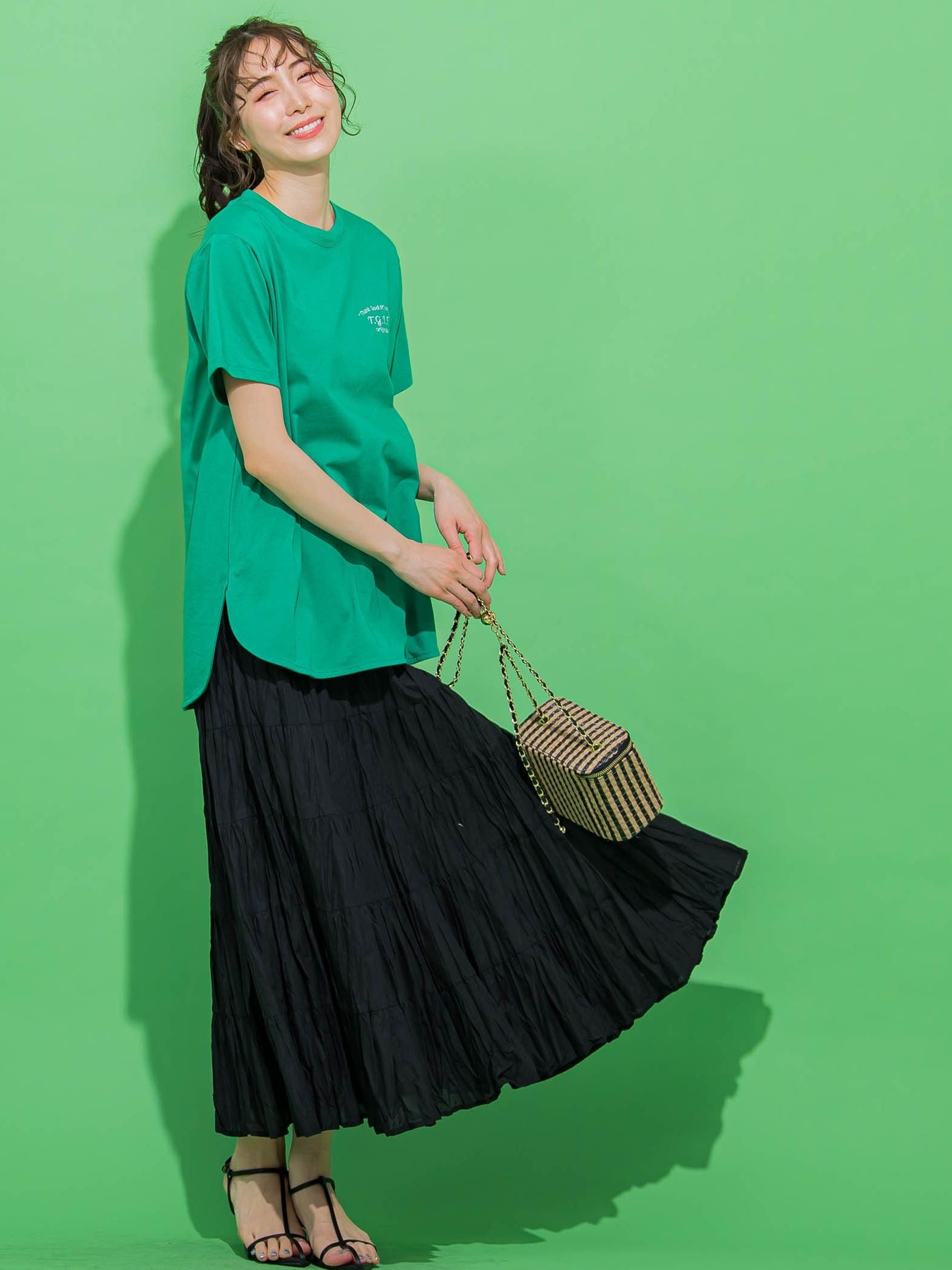 【一枚で決まる大人のTシャツ】ワンポイント刺繍Tシャツ《洗濯機で洗える》