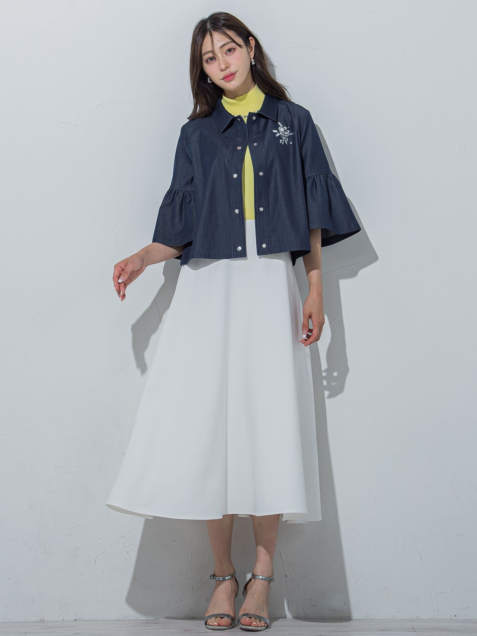 キラキラジュエル付きデニムジャケット